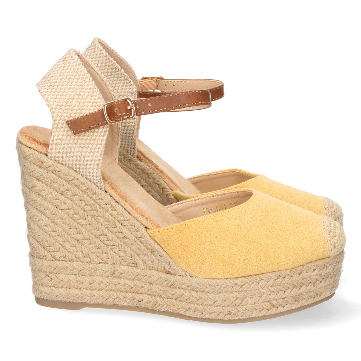 CyrenaSunlight – Sandalia Amarilla de Cuña para Mujer con Pala Cerrada | Elegante, Cómoda, Ideal para Bodas, Graduaciones y Eventos