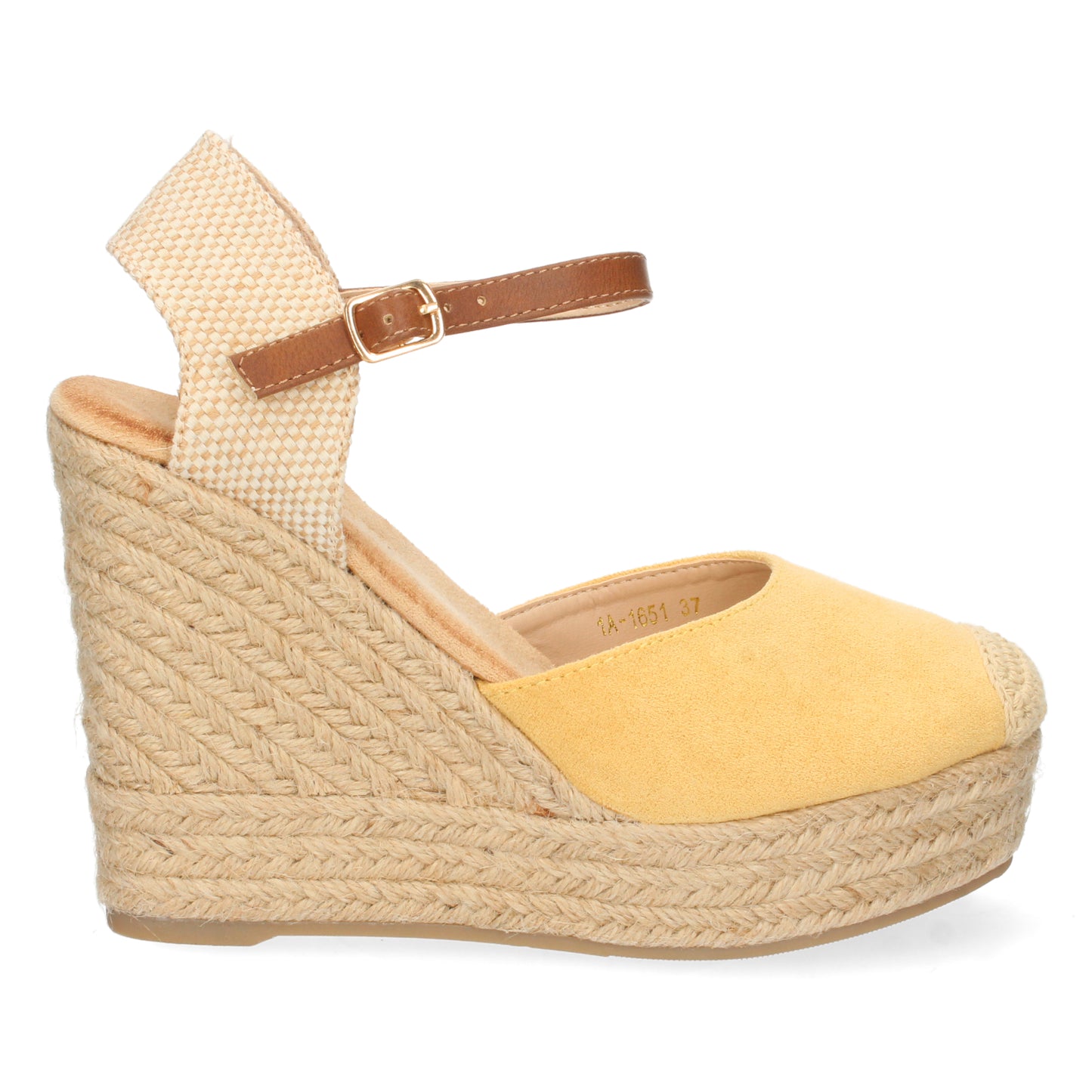 CyrenaSunlight – Sandalia Amarilla de Cuña para Mujer con Pala Cerrada | Elegante, Cómoda, Ideal para Bodas, Graduaciones y Eventos