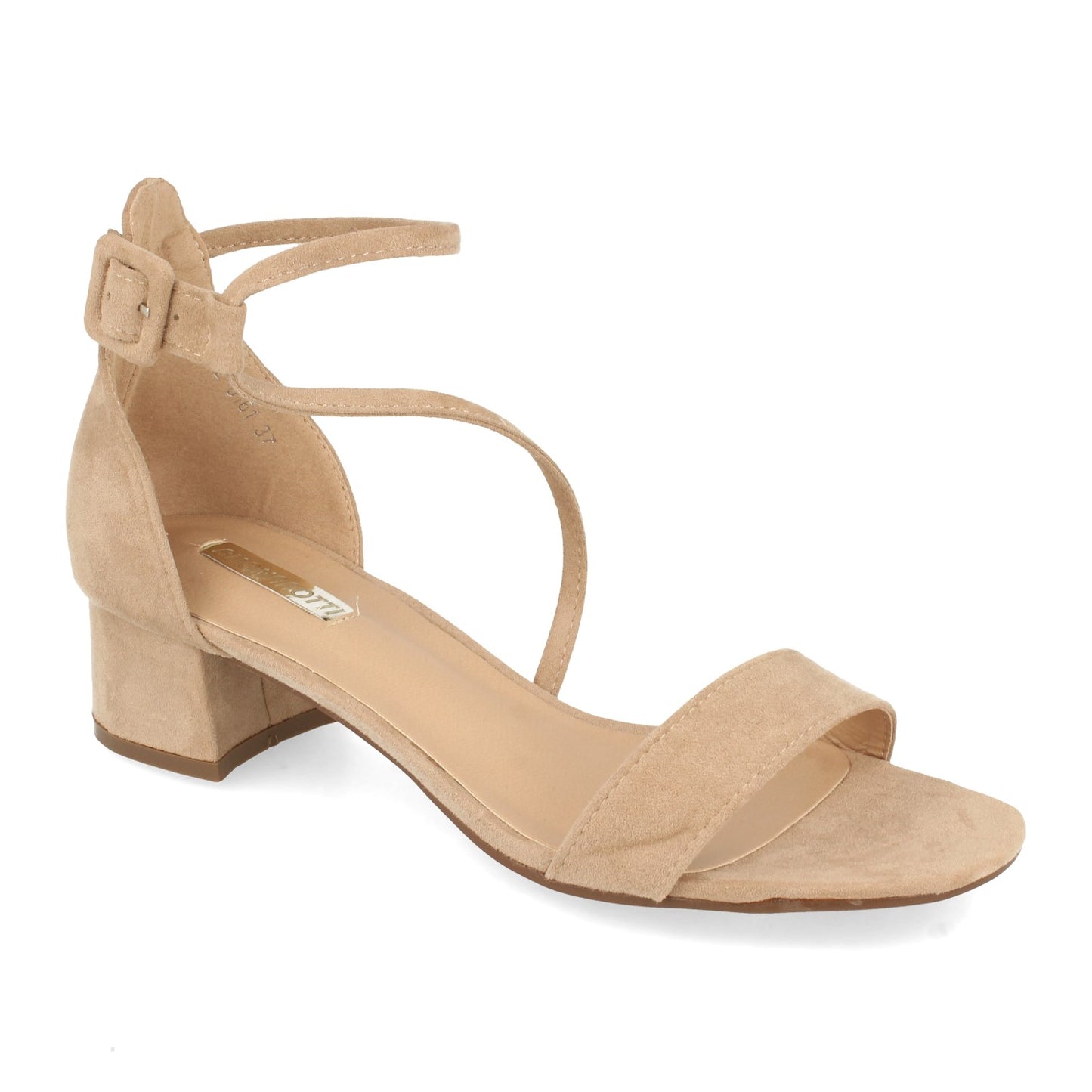 Cyrena Beige Elegance – Sandalia Beige de Tacón para Mujer con Tira en el Empeine y Cierre de Hebilla