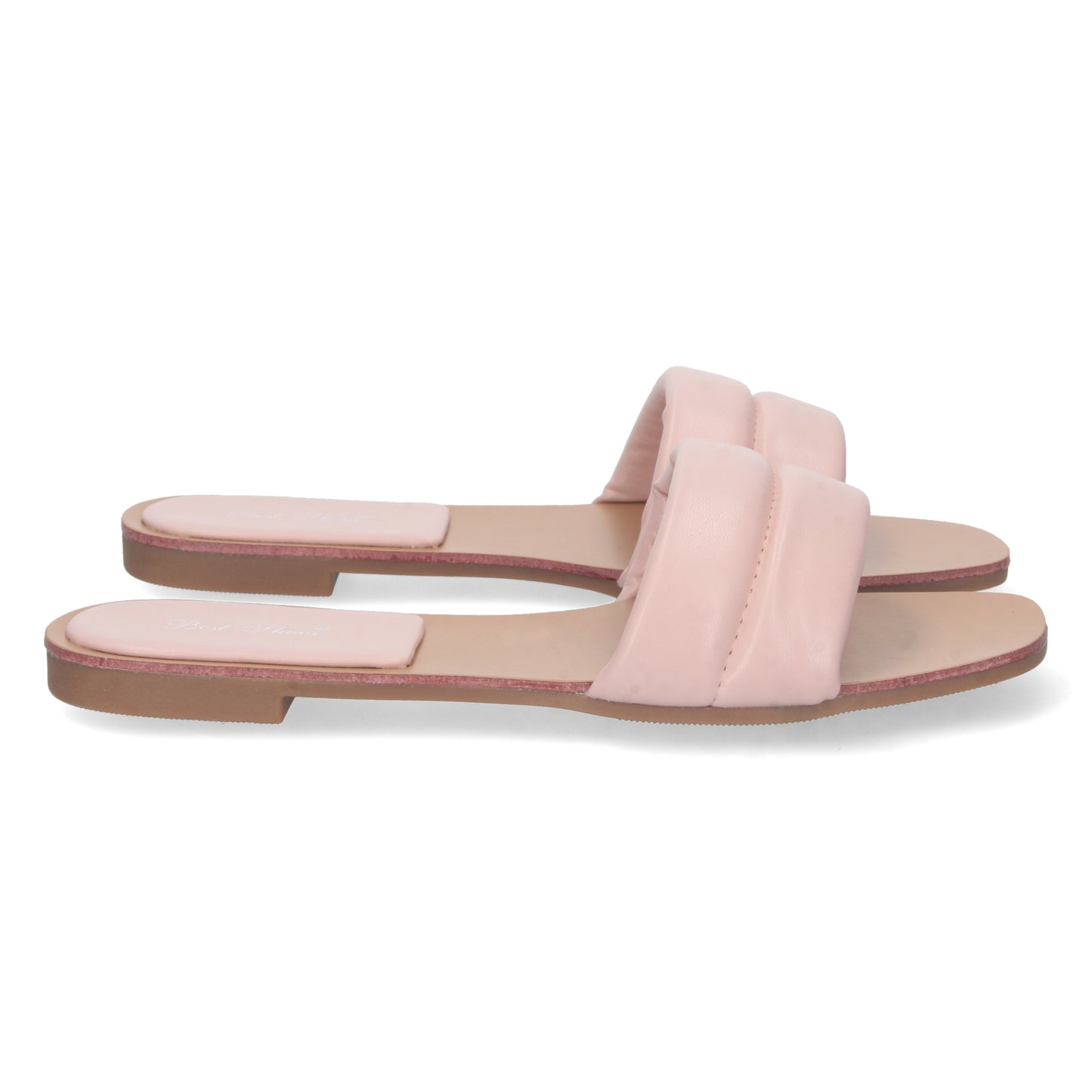 CyrenaStyle Rosa Básica – Sandalia Plana Acolchada para Mujer con Pala Cómoda y Talón Abierto | Primavera-Verano