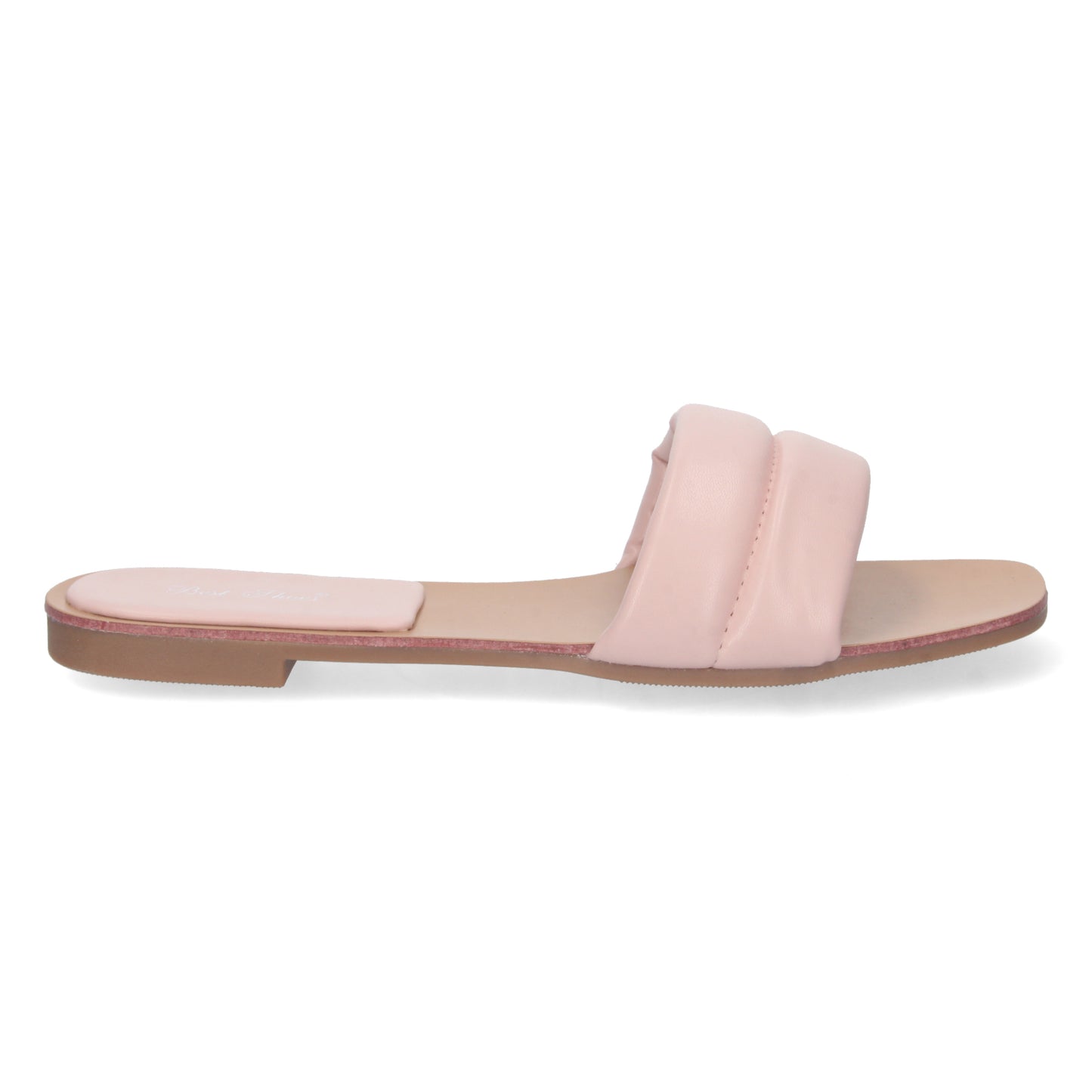 CyrenaStyle Rosa Básica – Sandalia Plana Acolchada para Mujer con Pala Cómoda y Talón Abierto | Primavera-Verano