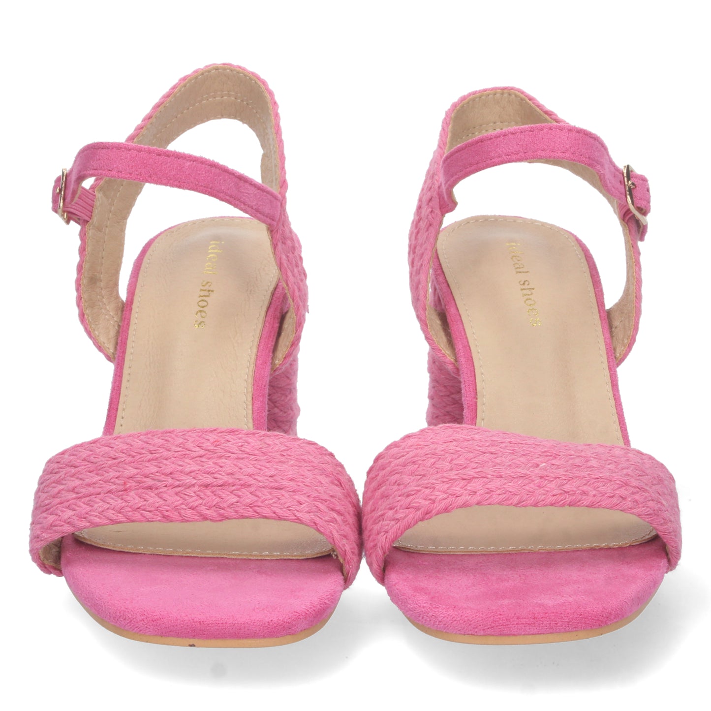Cyrena Fuchsia Charm – Sandalia Fucsia de Tacón Medio para Mujer con Forrado de Yute y Pala Fina