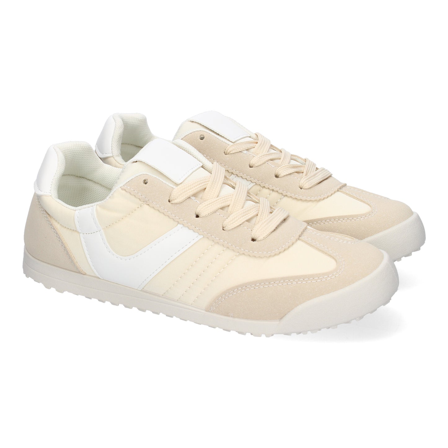 Cyrena Beige Sport – Zapatilla Beige Deportiva Casual para Mujer, Diseño Moderno con Detalles de Colores, Cierre de Cordoneras | Ideal para el Día a Día