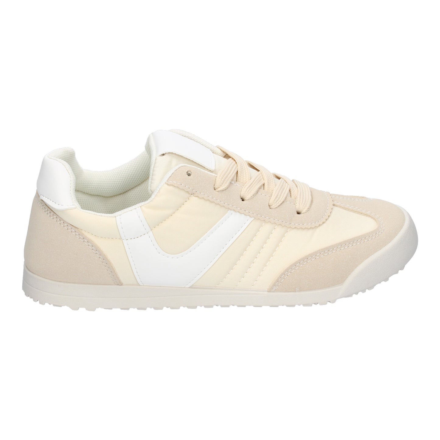 Cyrena Beige Sport – Zapatilla Beige Deportiva Casual para Mujer, Diseño Moderno con Detalles de Colores, Cierre de Cordoneras | Ideal para el Día a Día