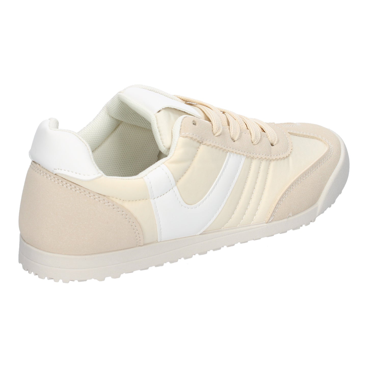 Cyrena Beige Sport – Zapatilla Beige Deportiva Casual para Mujer, Diseño Moderno con Detalles de Colores, Cierre de Cordoneras | Ideal para el Día a Día