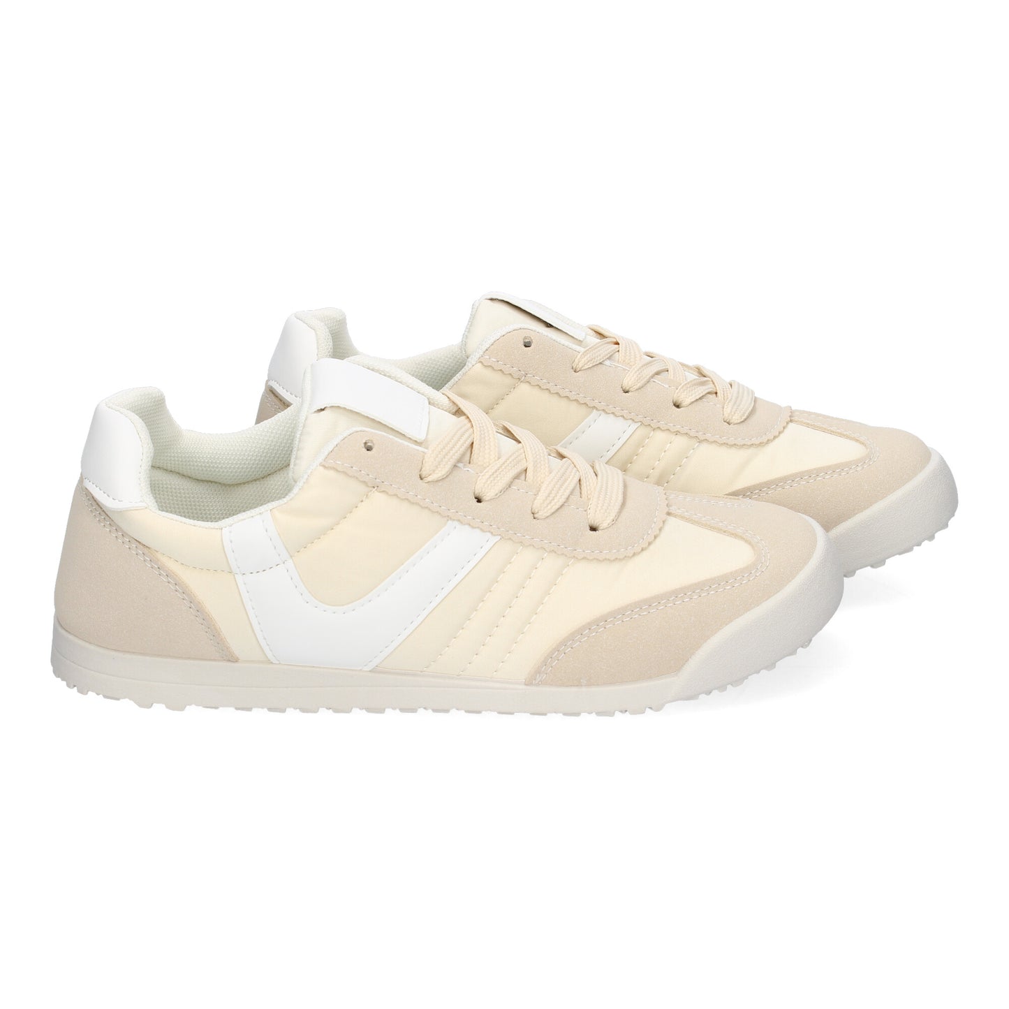 Cyrena Beige Sport – Zapatilla Beige Deportiva Casual para Mujer, Diseño Moderno con Detalles de Colores, Cierre de Cordoneras | Ideal para el Día a Día