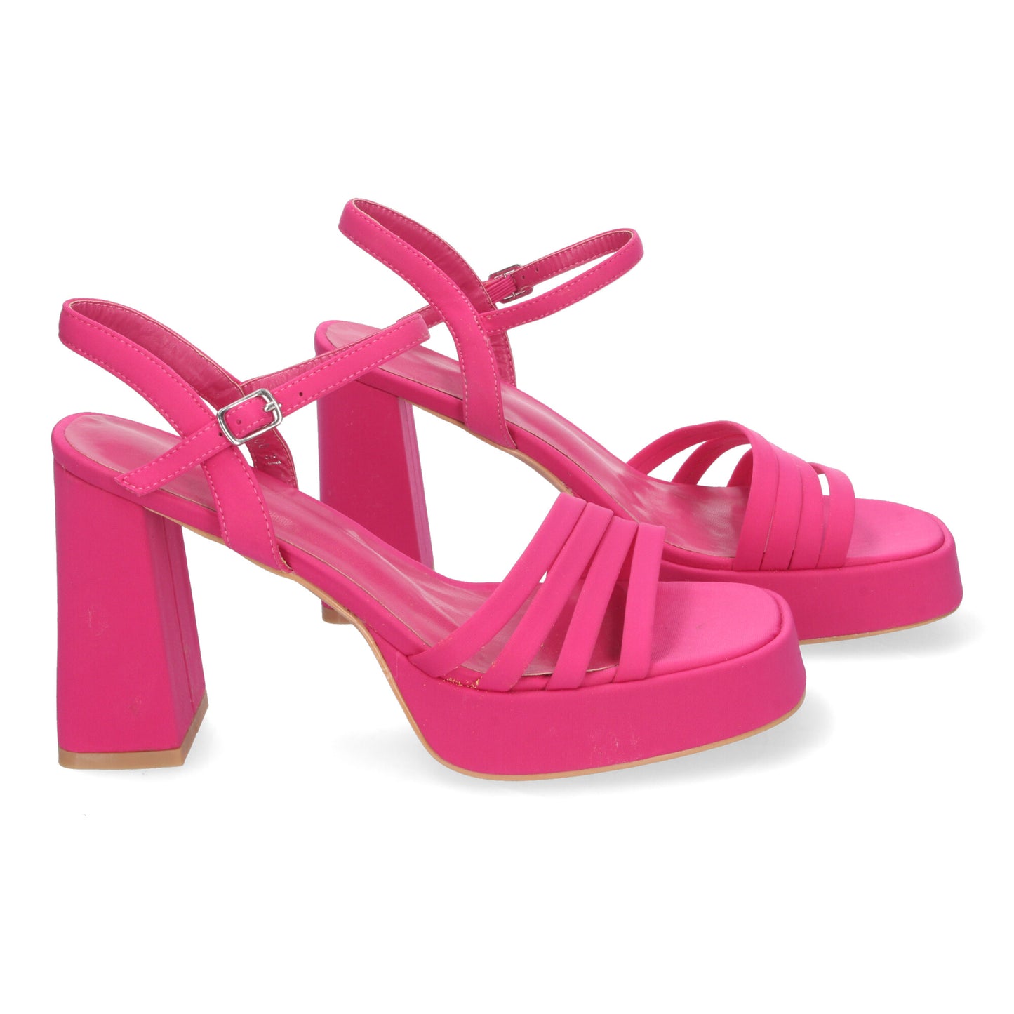 Cyrena Fuchsia Impact – Sandalias Fucsia de Tacón Alto con Plataforma y Correas Cruzadas