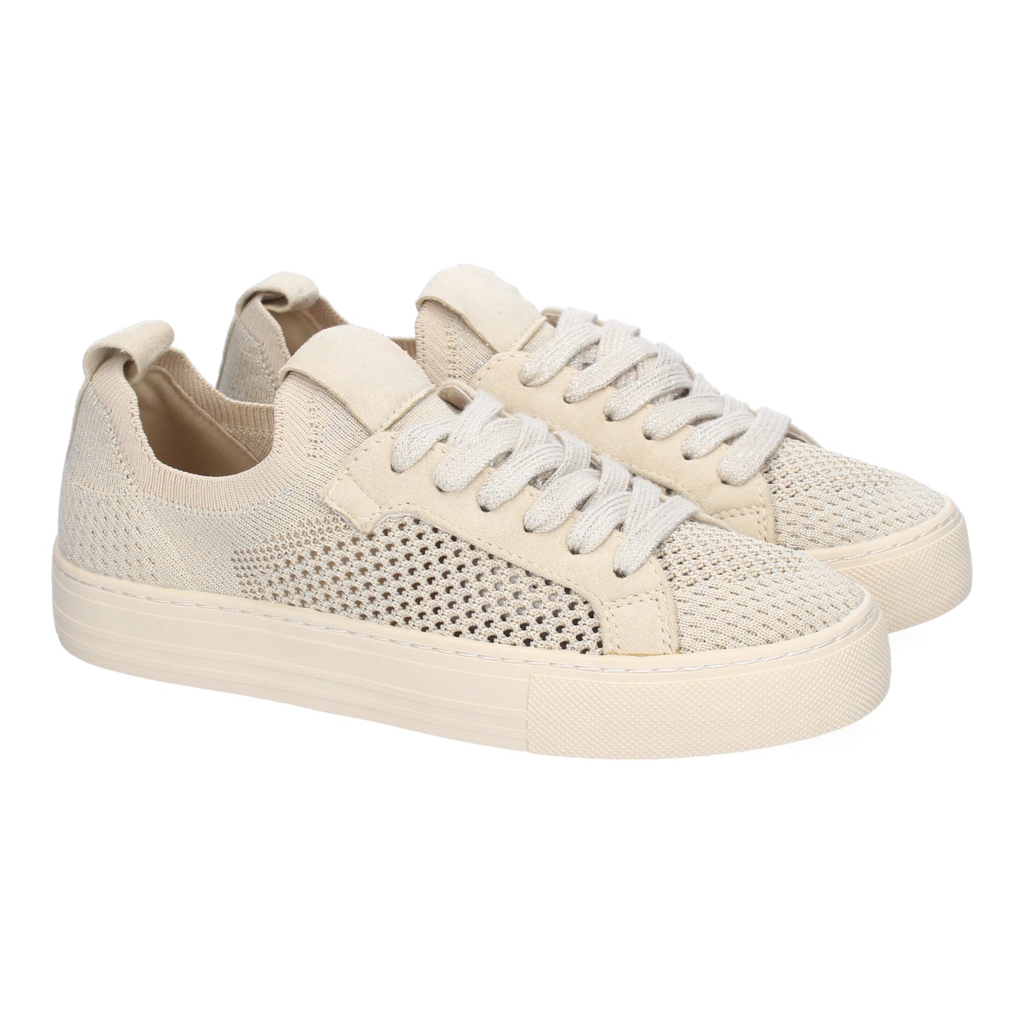 Zapatilla Beige Casual – Diseño moderno y cómodo con cierre de cordoneras para mujer | Primavera-Verano Cyrena