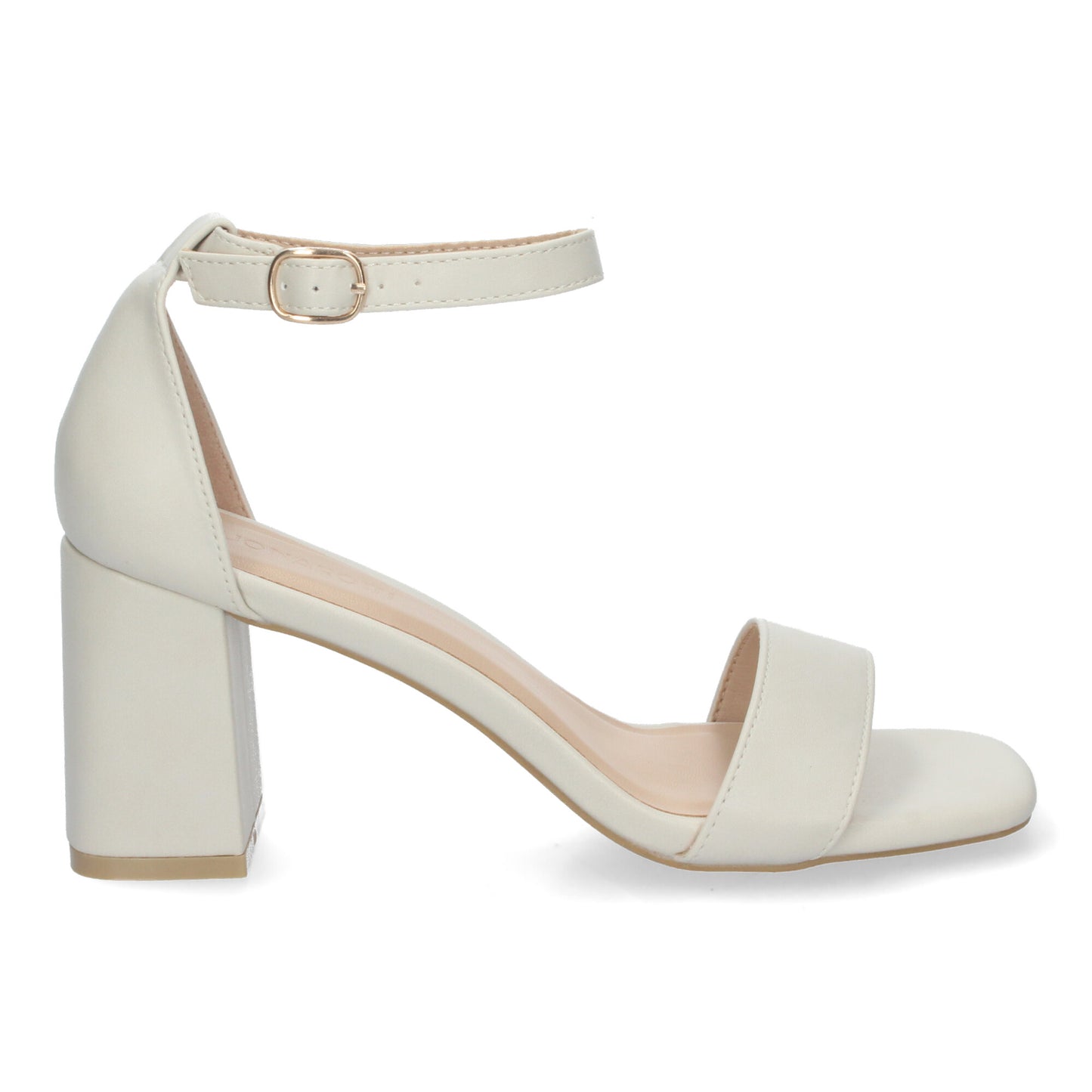 Cyrena White Elegance – Sandalia Blanca de Tacón con Pala Fina y Ankle Strap de Hebilla