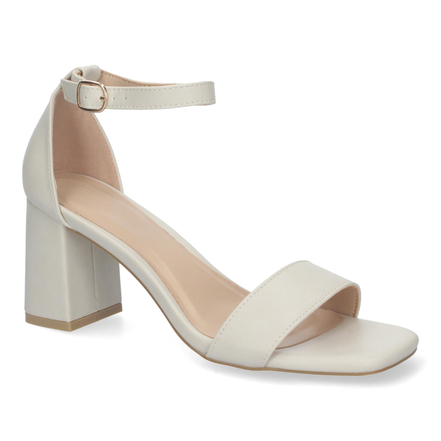 Cyrena White Elegance – Sandalia Blanca de Tacón con Pala Fina y Ankle Strap de Hebilla