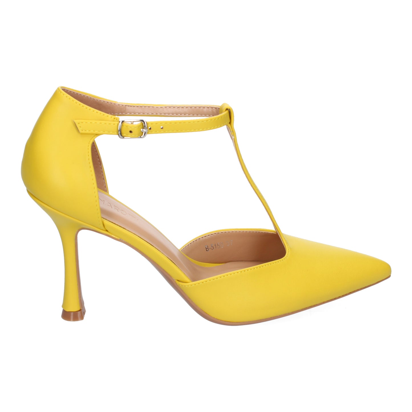 Cyrena Yellow Luxe – Zapatos Amarillos de Tacón Fino para Mujer con Punta Fina y Tira en el Empeine