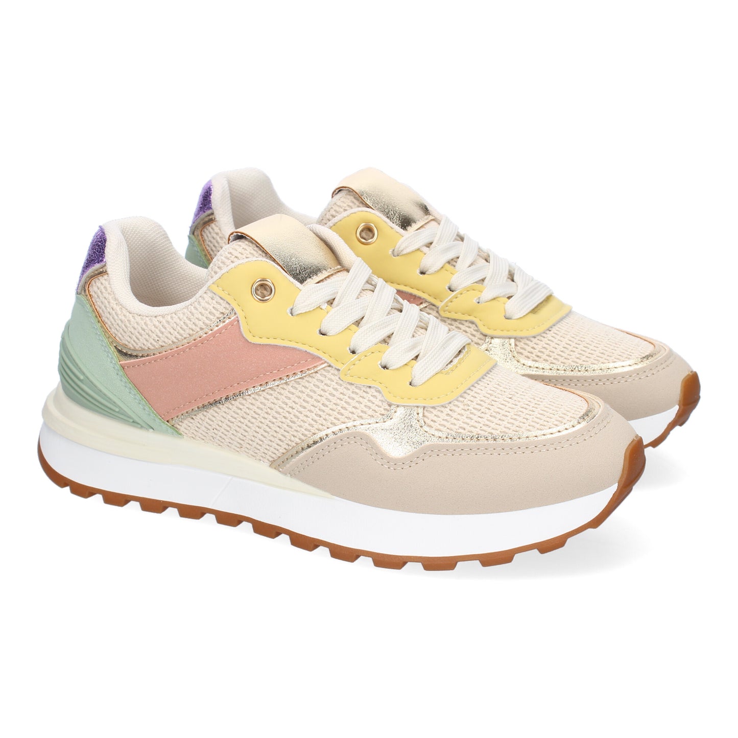 Zapatilla Multicolor Calada – Diseño casual bicolor con cierre de cordoneras, ideal para mujer | Primavera-Verano Cyrena