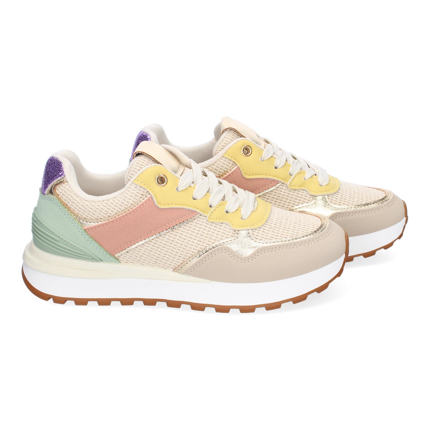 Zapatilla Multicolor Calada – Diseño casual bicolor con cierre de cordoneras, ideal para mujer | Primavera-Verano Cyrena