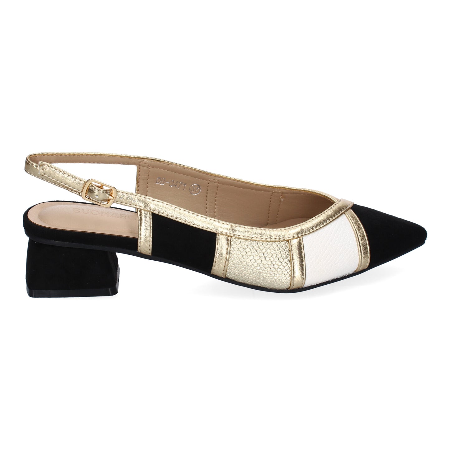 Cyrena Noir Chic – Zapato Negro Plano de Mujer Estilo Salón con Punta Fina y Cierre de Hebilla