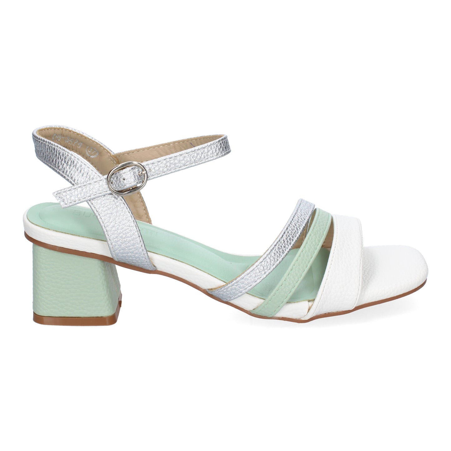 Cyrena Green Elegance – Sandalia Verde de Tacón con Triple Tira en la Pala y Cierre de Hebilla