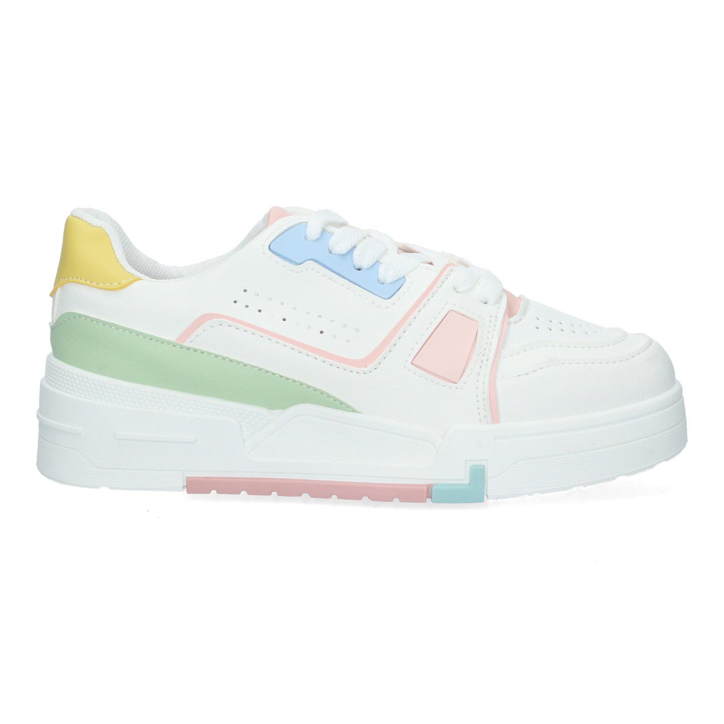 Cyrena Multi Color – Zapatillas Multicolor Planas para Mujer, Diseño Moderno con Punta Redonda y Cierre de Cordones | Confortables para el Día a Día