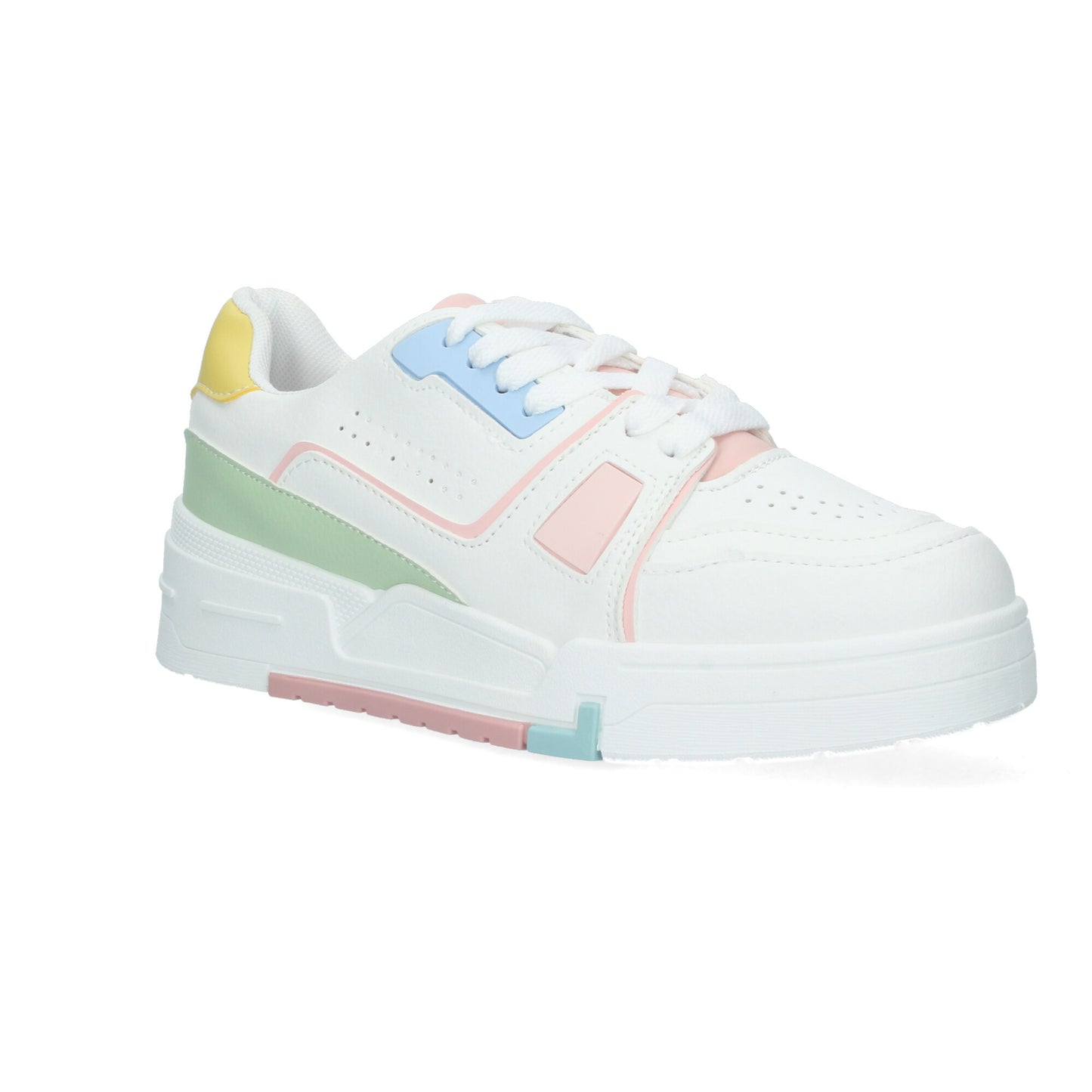 Cyrena Multi Color – Zapatillas Multicolor Planas para Mujer, Diseño Moderno con Punta Redonda y Cierre de Cordones | Confortables para el Día a Día