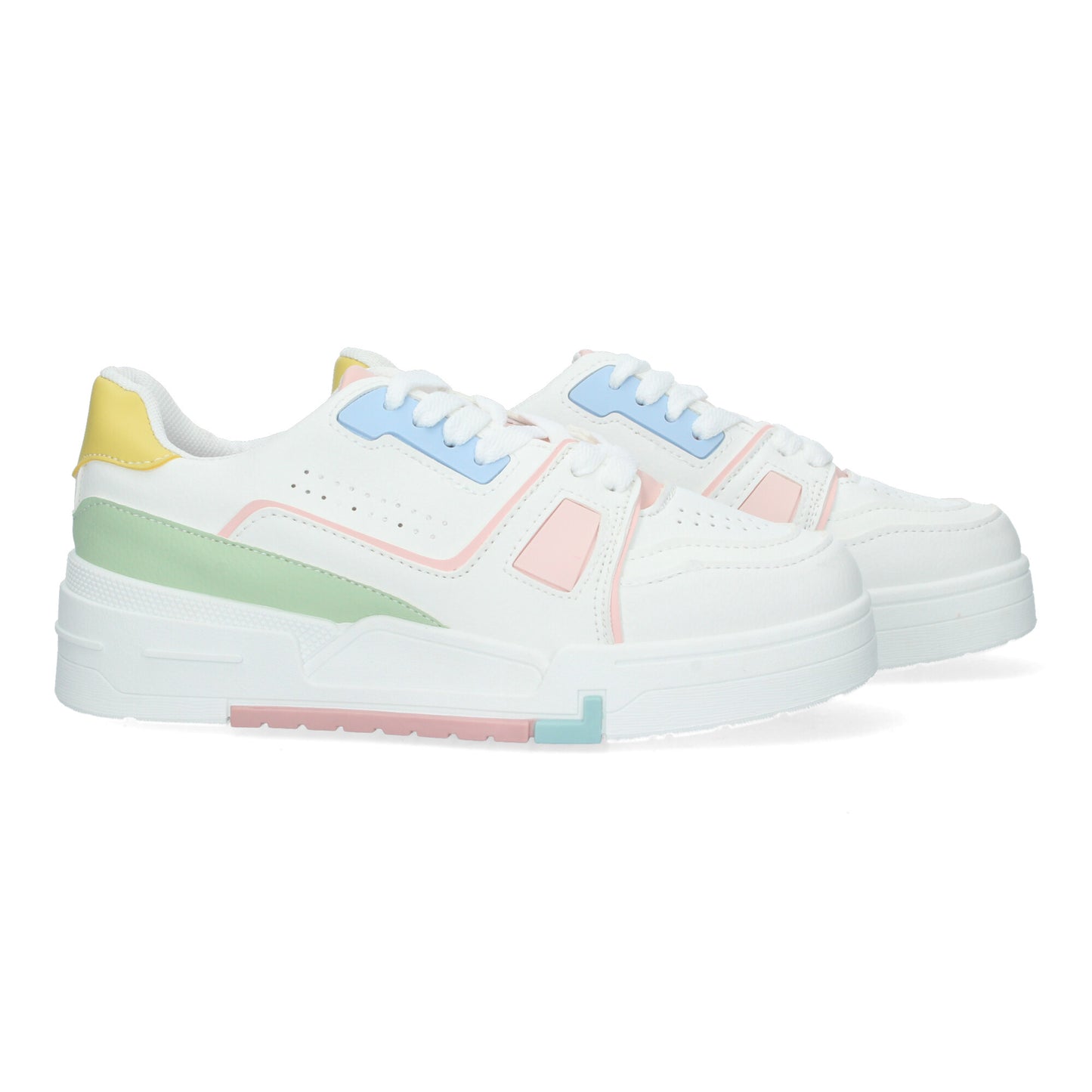 Cyrena Multi Color – Zapatillas Multicolor Planas para Mujer, Diseño Moderno con Punta Redonda y Cierre de Cordones | Confortables para el Día a Día