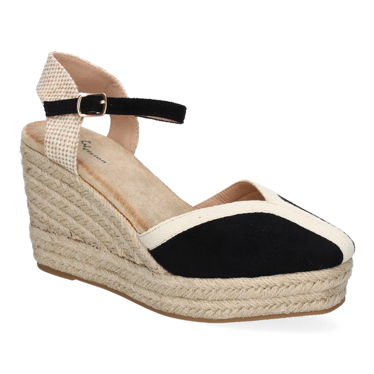 CyrenaStyle Black Velvet – Sandalia Negra de Mujer Estilo Valenciana | Punta Fina, Yute Natural y Detalles Elegantes | Ideal para Bodas y Eventos