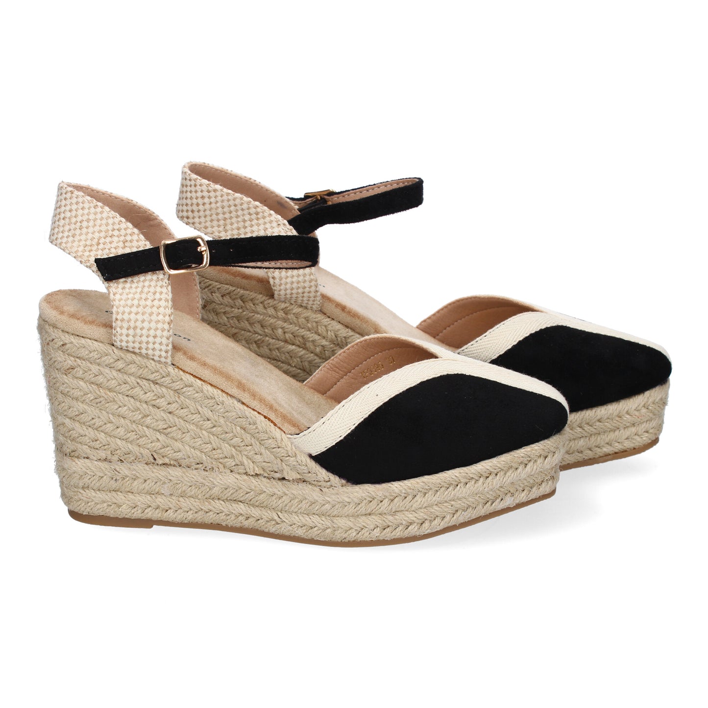 CyrenaStyle Black Velvet – Sandalia Negra de Mujer Estilo Valenciana | Punta Fina, Yute Natural y Detalles Elegantes | Ideal para Bodas y Eventos