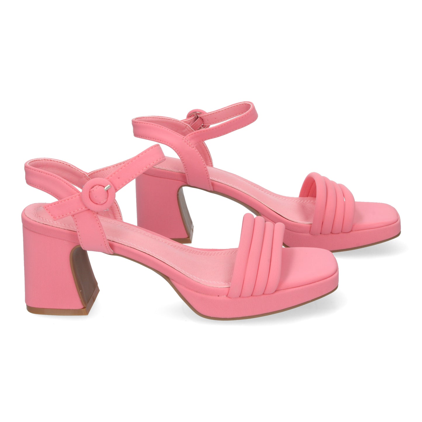 Cyrena Scarlet Twist – Sandalias Rojas de Tacón con Diseño Trenzado y Hebilla Ajustable
