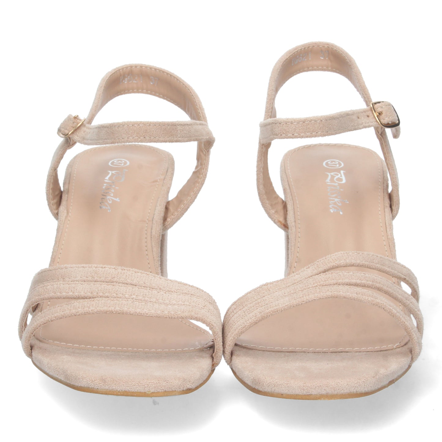 Cyrena Beige Chic – Sandalia Beige de Tacón para Mujer con Palas Finas y Talón Abierto