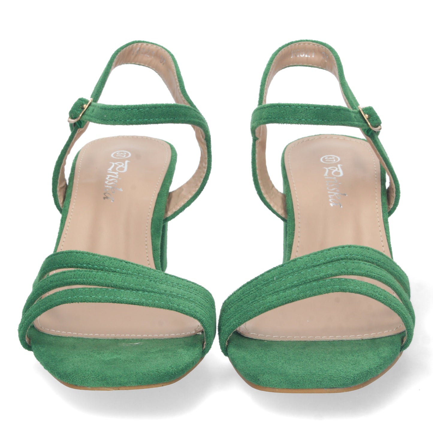 Cyrena Esmeralda Elegance – Sandalia Verde de Tacón con Cierre de Hebilla