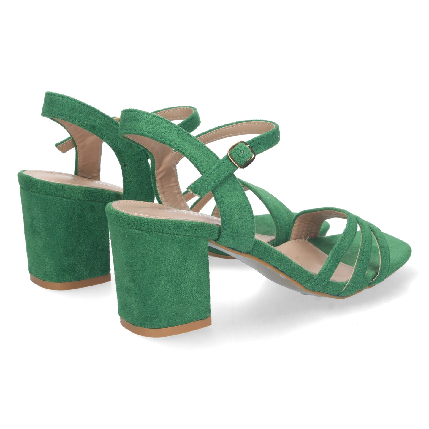 Cyrena Esmeralda Elegance – Sandalia Verde de Tacón con Cierre de Hebilla