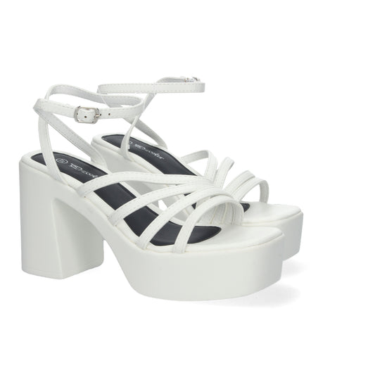 Cyrena Tatiana – Sandalias Blancas con Plataforma para Mujer