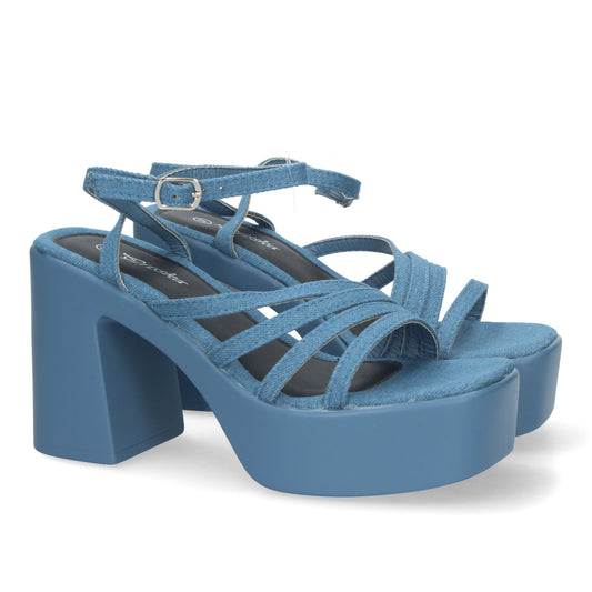 Cyrena Denim Chic – Sandalias Jeans con Plataforma para Mujer