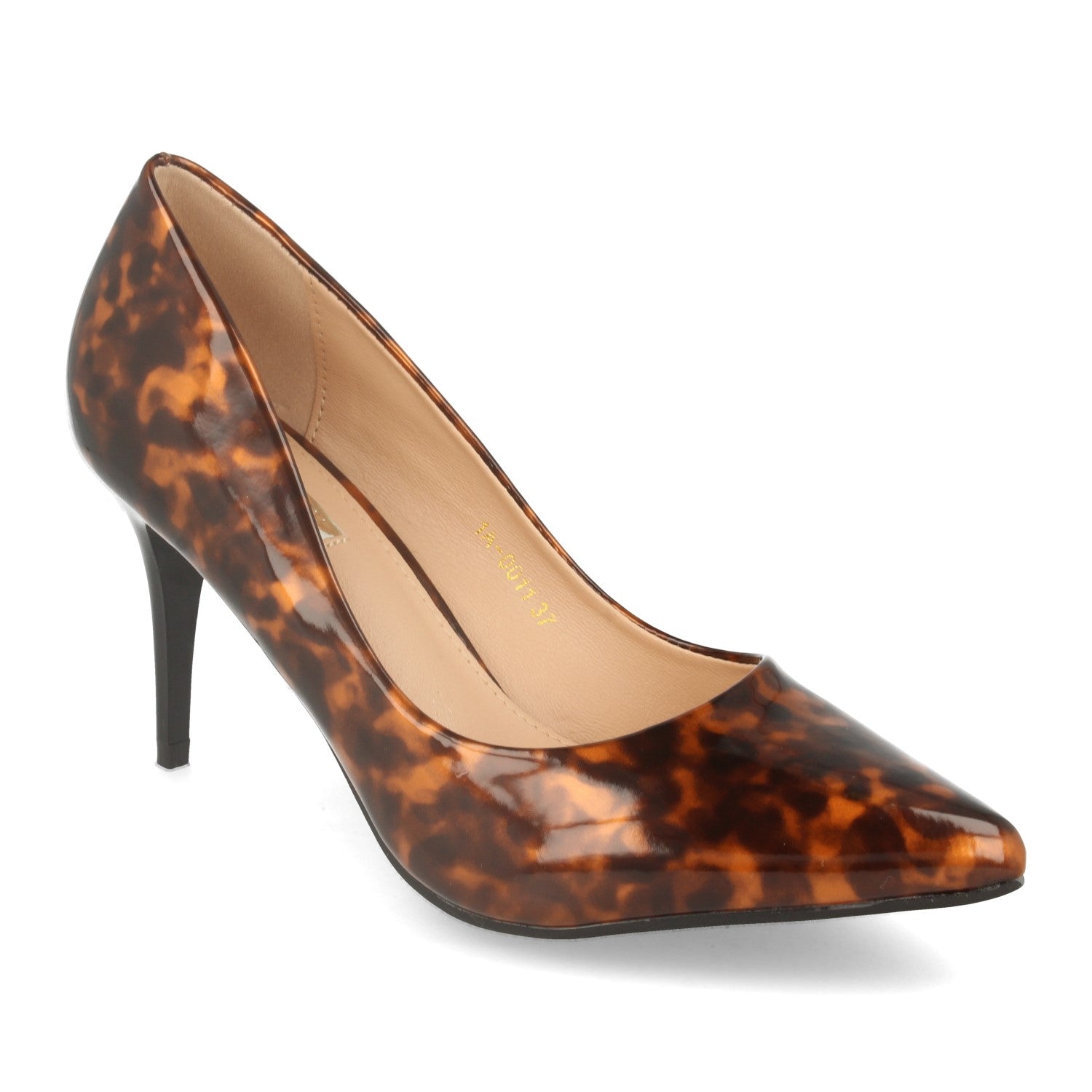 Zapato Marron de Salon  con Tacón de Aguja Para Mujer