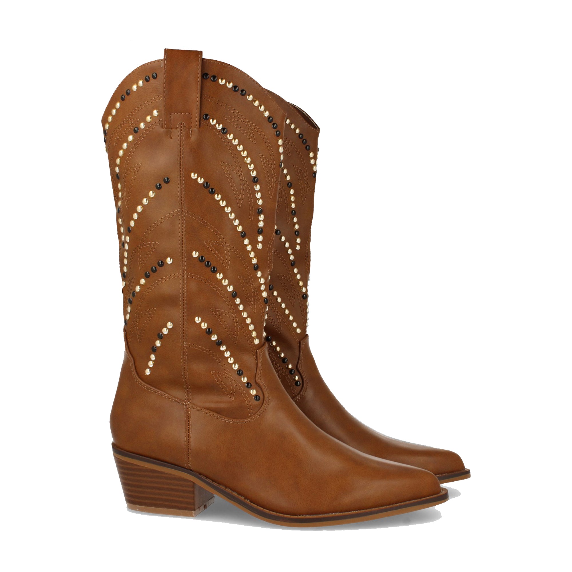 Bota de Tacón Cubano para Mujer con Tachuelas
