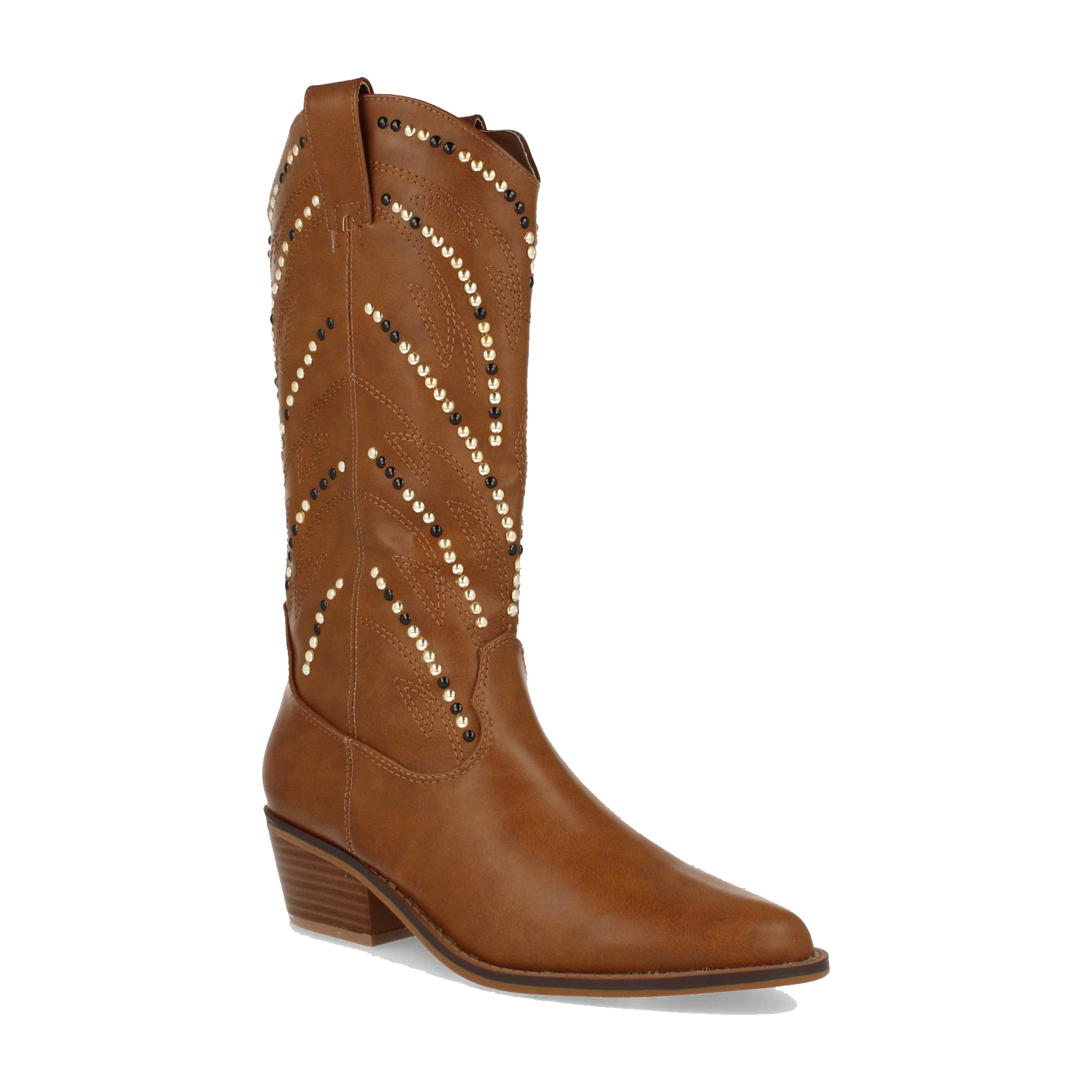 Bota de Tacón Cubano para Mujer con Tachuelas