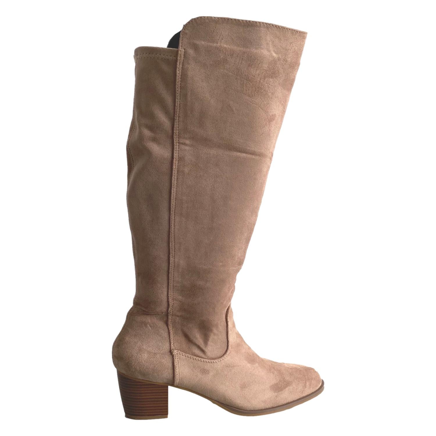 Bota de Tacón para Mujer Cómoda con Punta Redonda y Cremallera