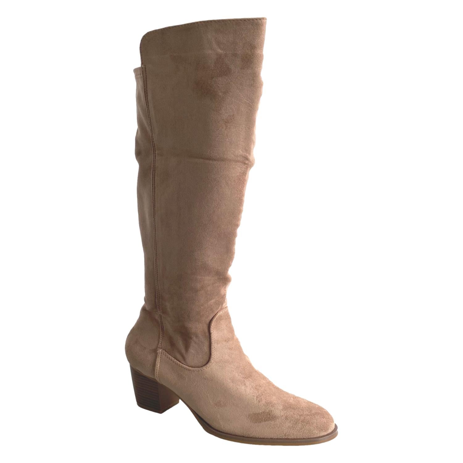 Bota de Tacón para Mujer Cómoda con Punta Redonda y Cremallera
