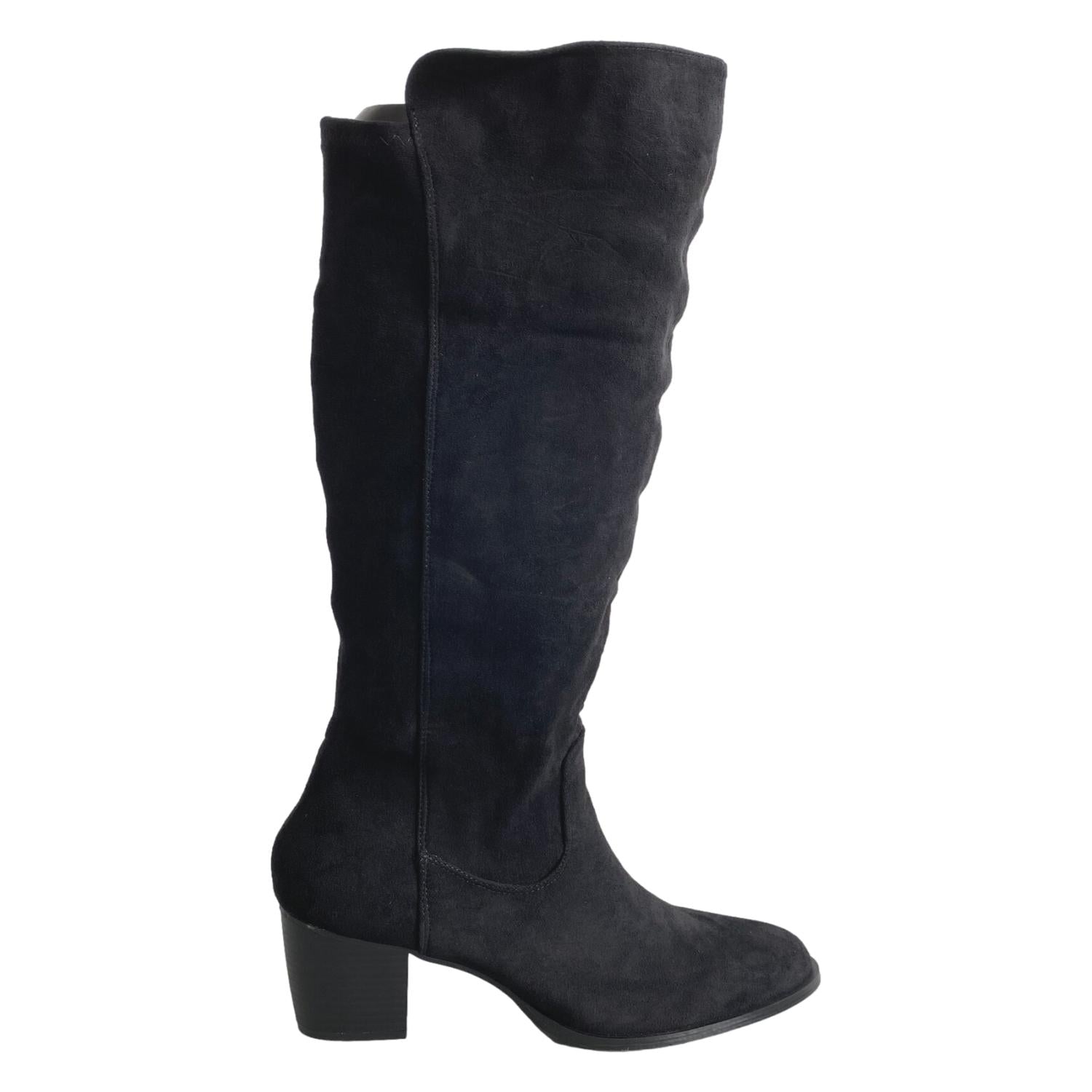 Bota de Tacón para Mujer Cómoda con Punta Redonda y Cremallera