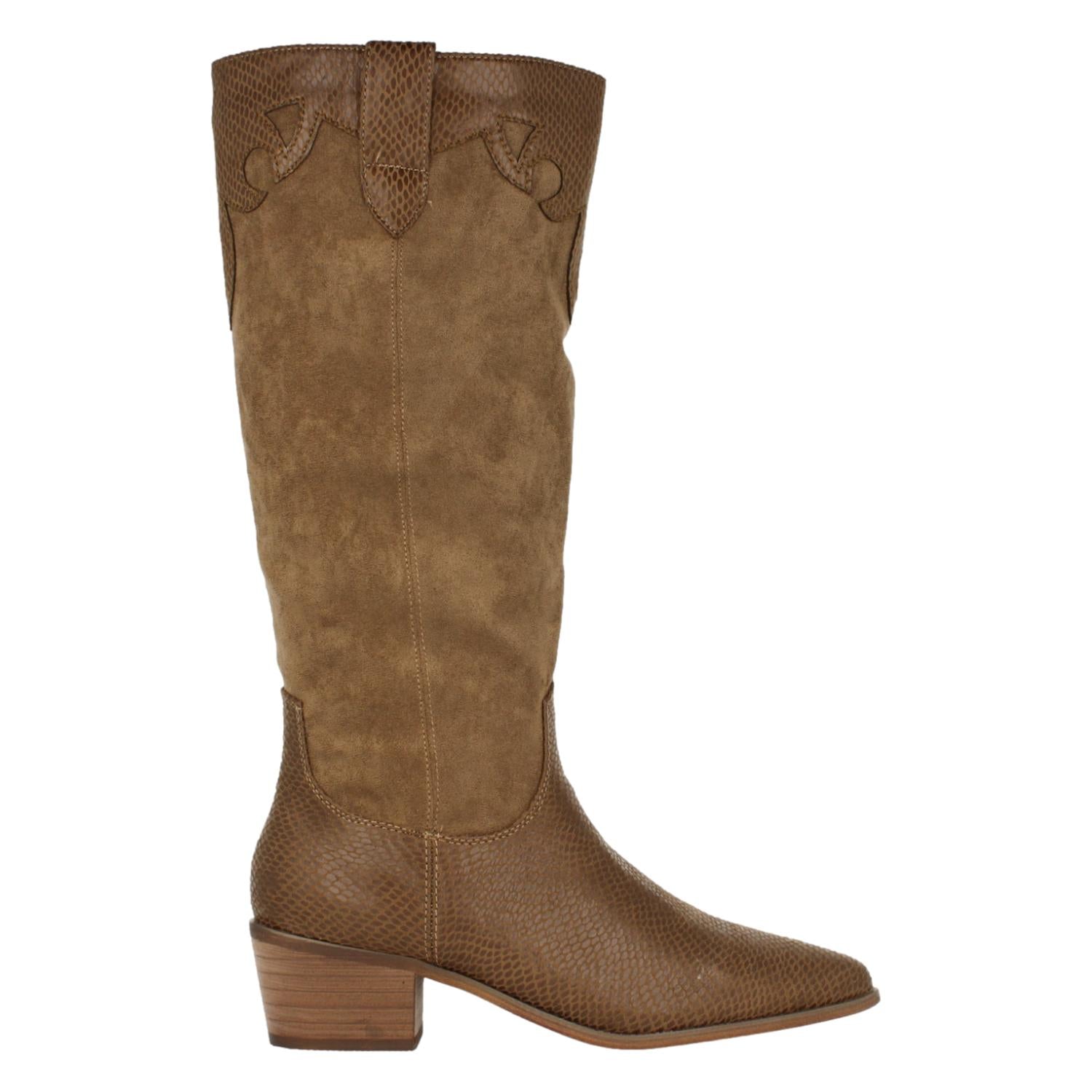 Bota de Tacón para Mujer con Estampado de Serpiente y Punta Fina