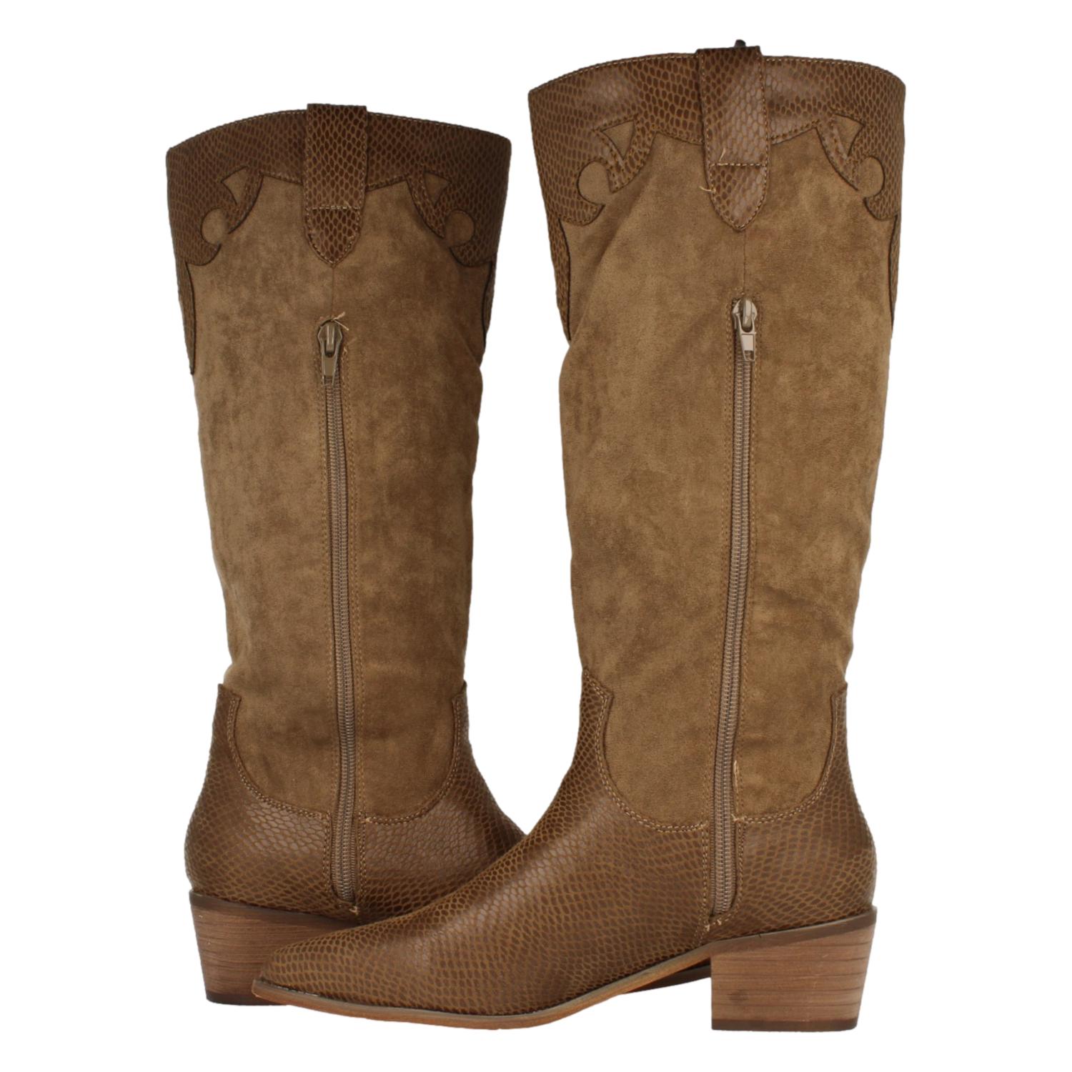 Bota de Tacón para Mujer con Estampado de Serpiente y Punta Fina