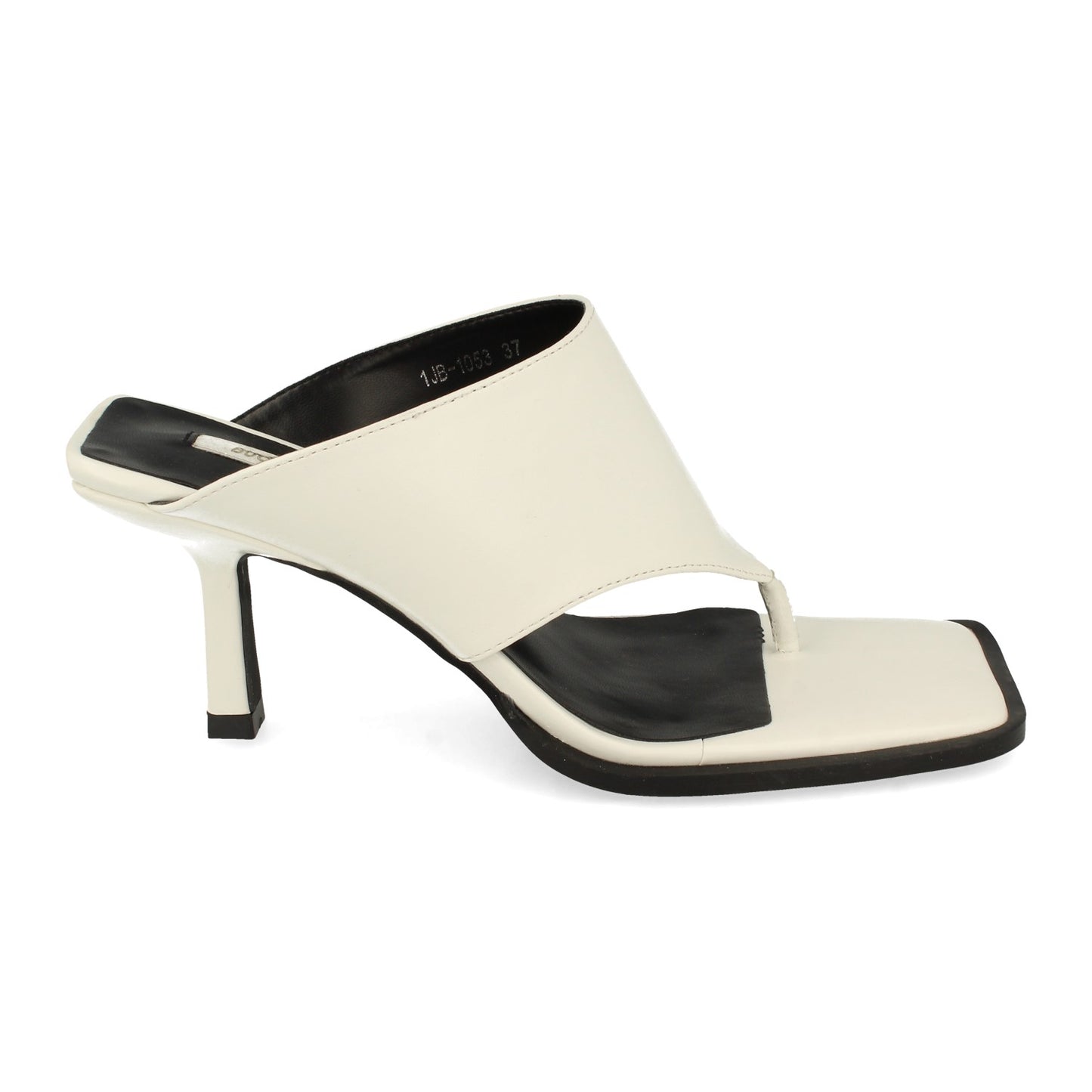 Cyrena White Elegance – Sandalia Blanca Esclava con Tacón de Aguja y Talón Abierto para Mujer