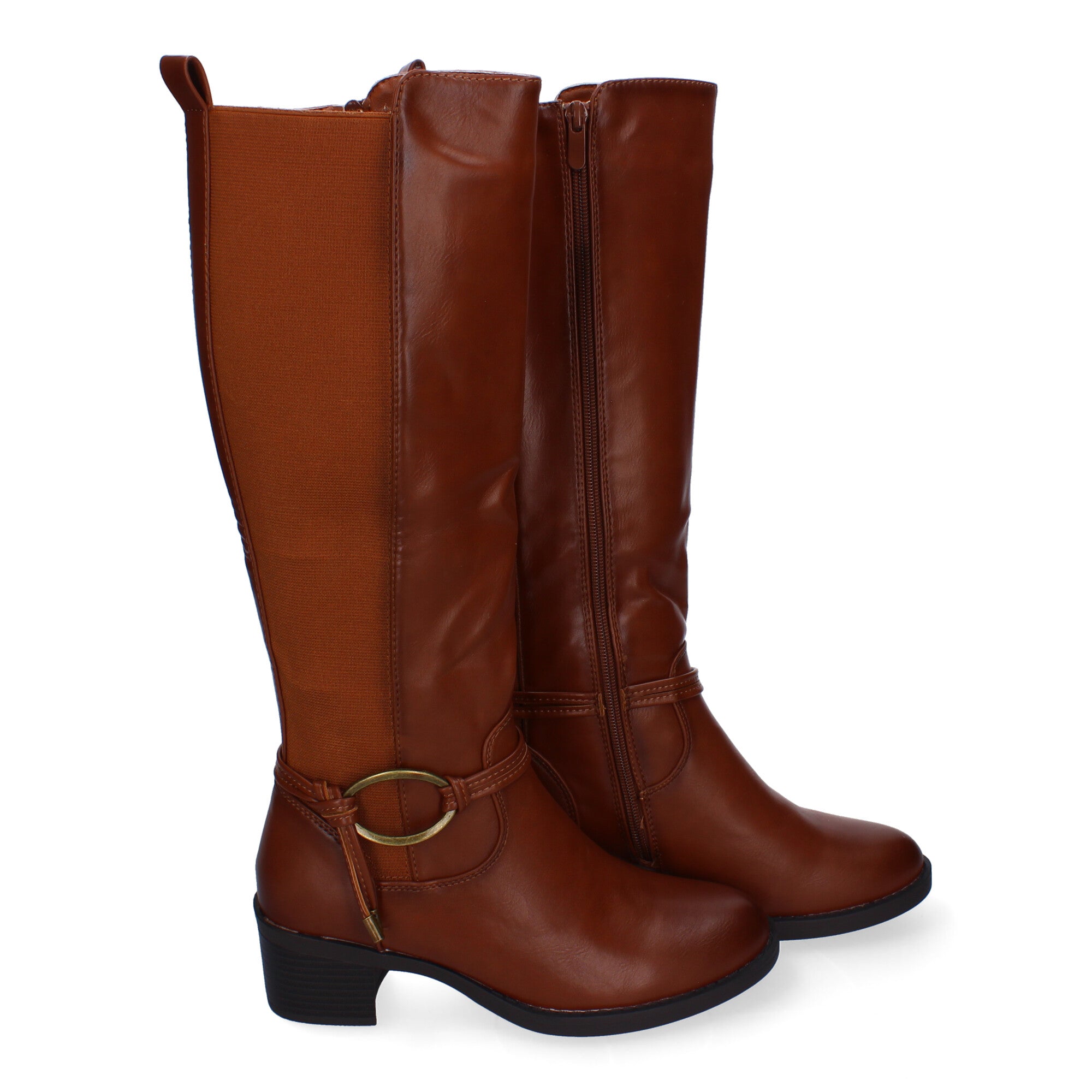 Botas de Tacón para Mujer Cómodas y Elegantes con Hebilla y Cremallera Lateral
