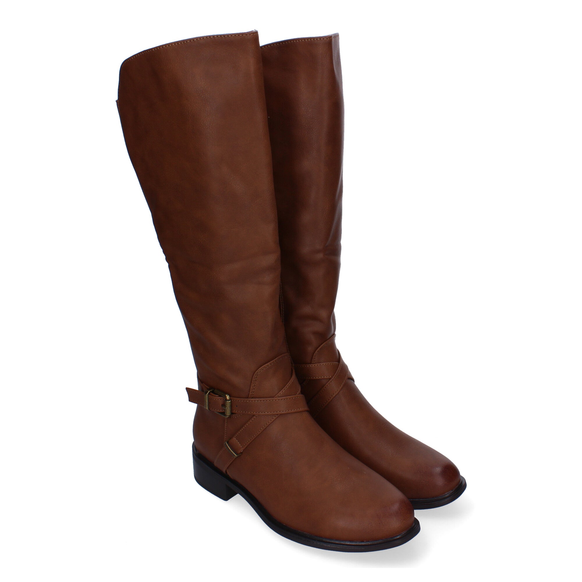 Botas de Tacón para Mujer Cómodas y Elegantes con Hebilla y Cremallera Lateral