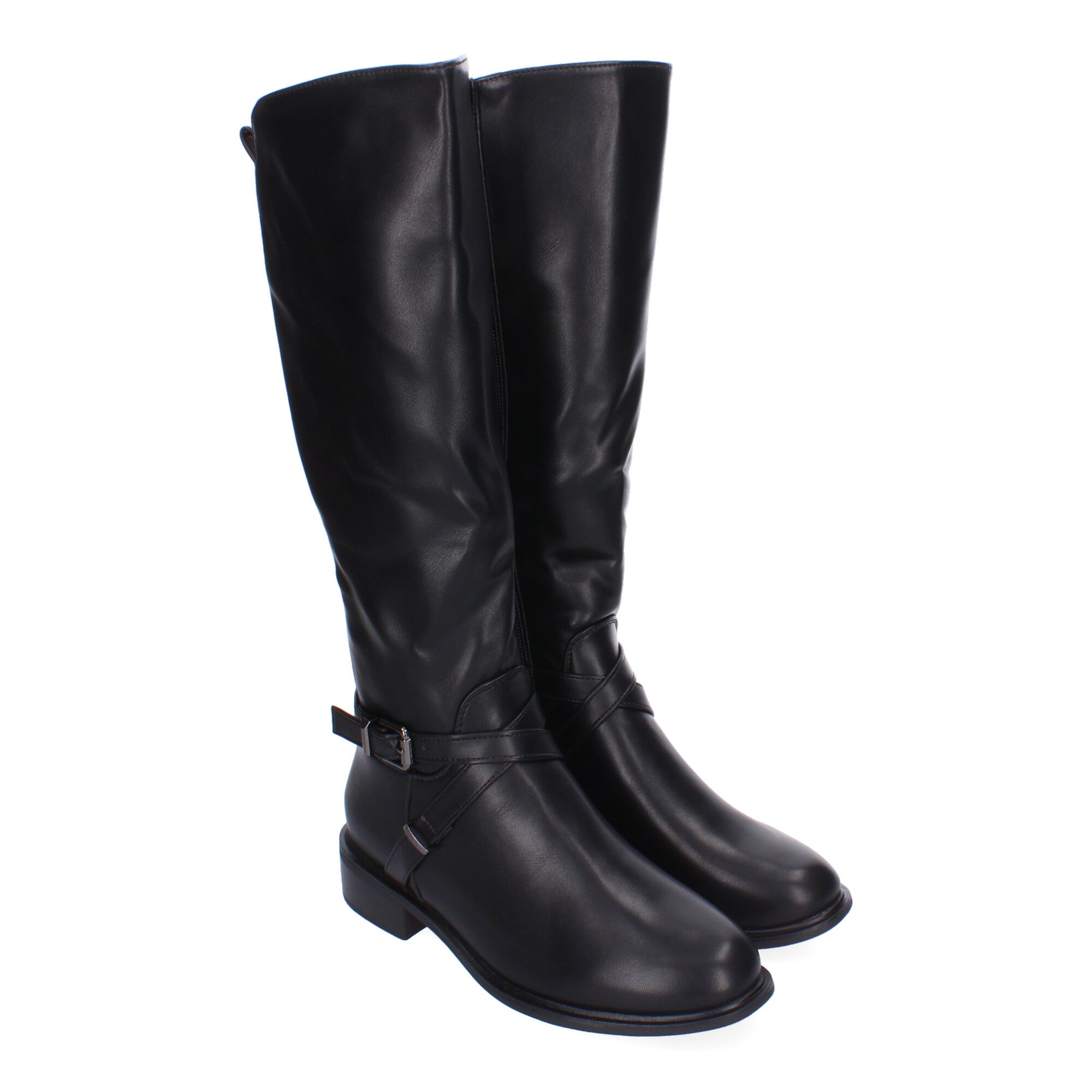 Botas de Tacón para Mujer Cómodas y Elegantes con Hebilla y Cremallera Lateral