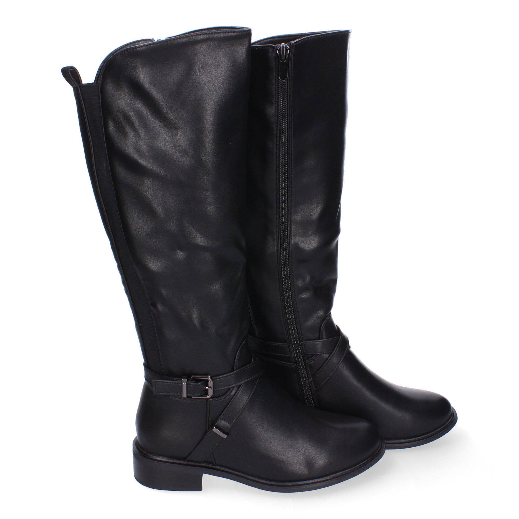 Botas de Tacón para Mujer Cómodas y Elegantes con Hebilla y Cremallera Lateral