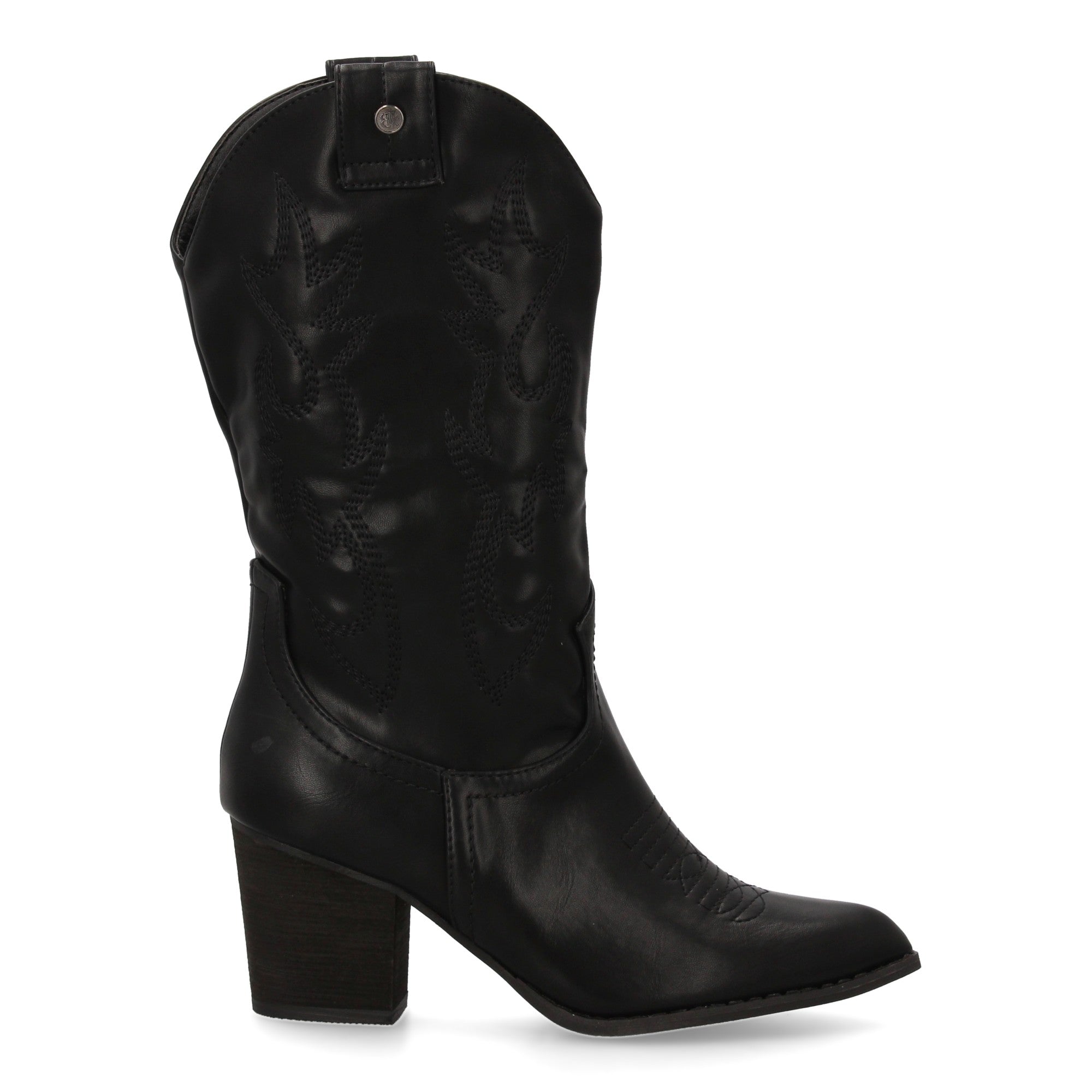 bota estilo western acabado liso bordados decorativos en la caña.