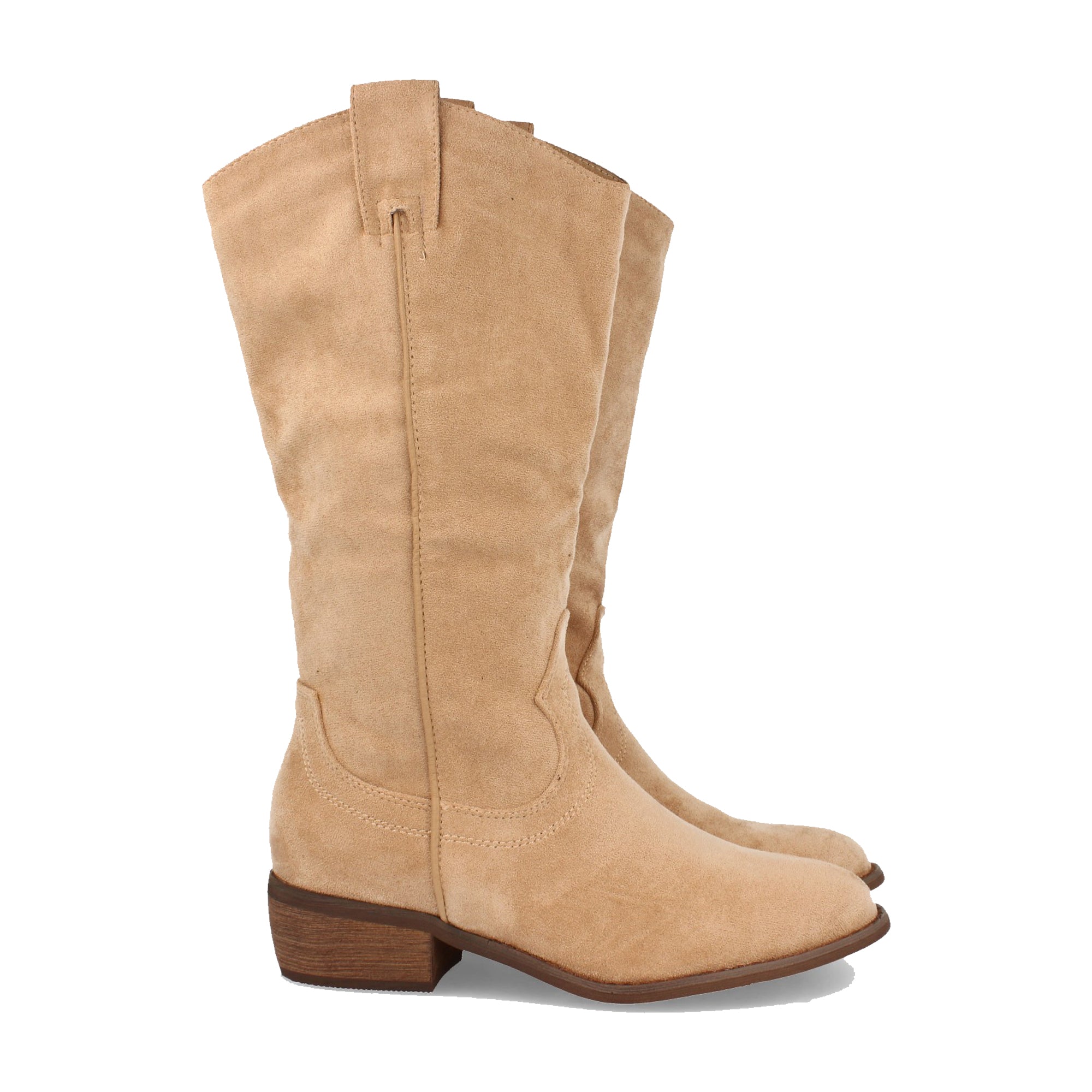 Bota de Tacón para Mujer Estilo Casual con Cremallera y Tira en la Caña