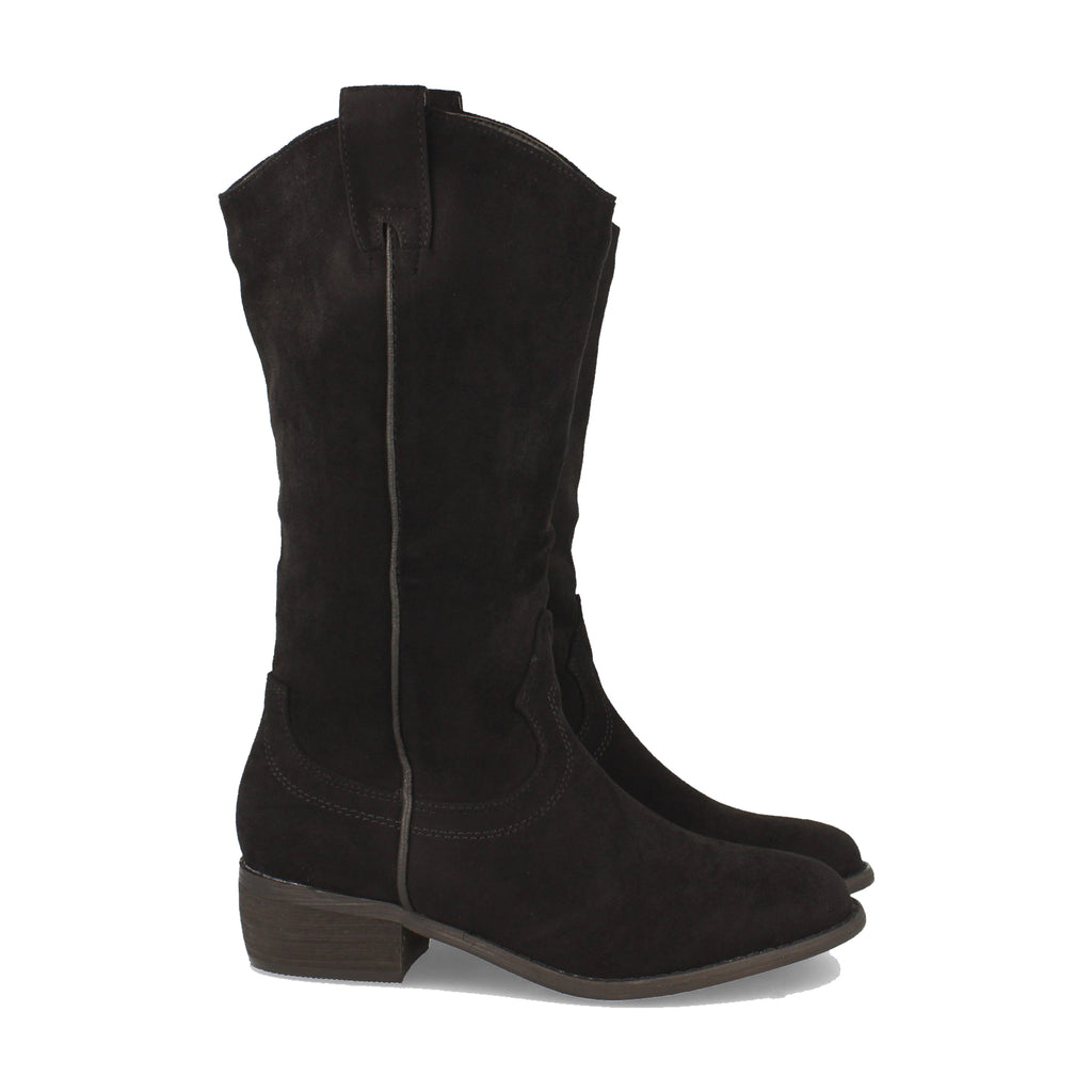 Bota de Tacón para Mujer Estilo Casual con Cremallera y Tira en la Caña