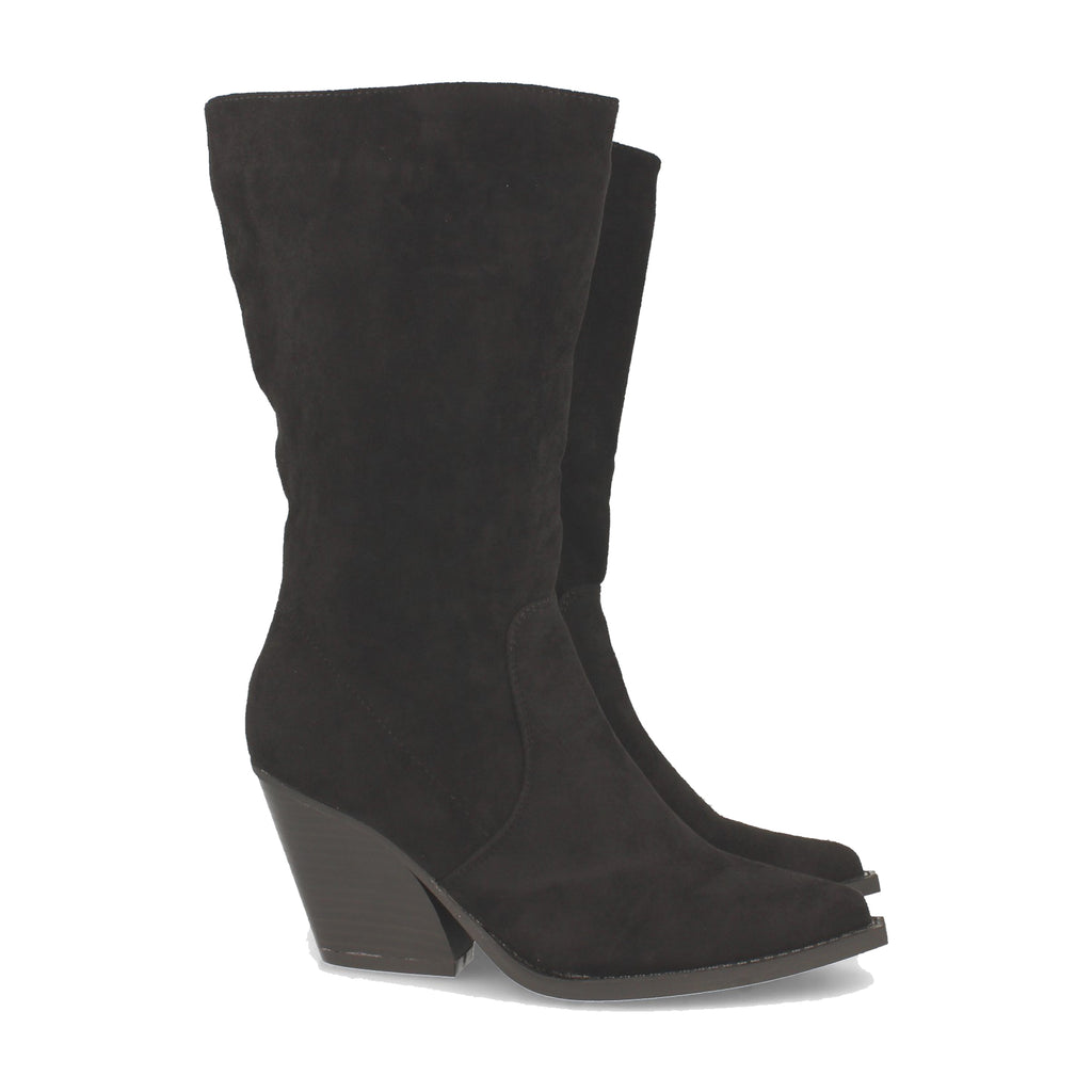 Bota de Tacón Cubano para Mujer Cómoda con Punta Fina y Cremallera