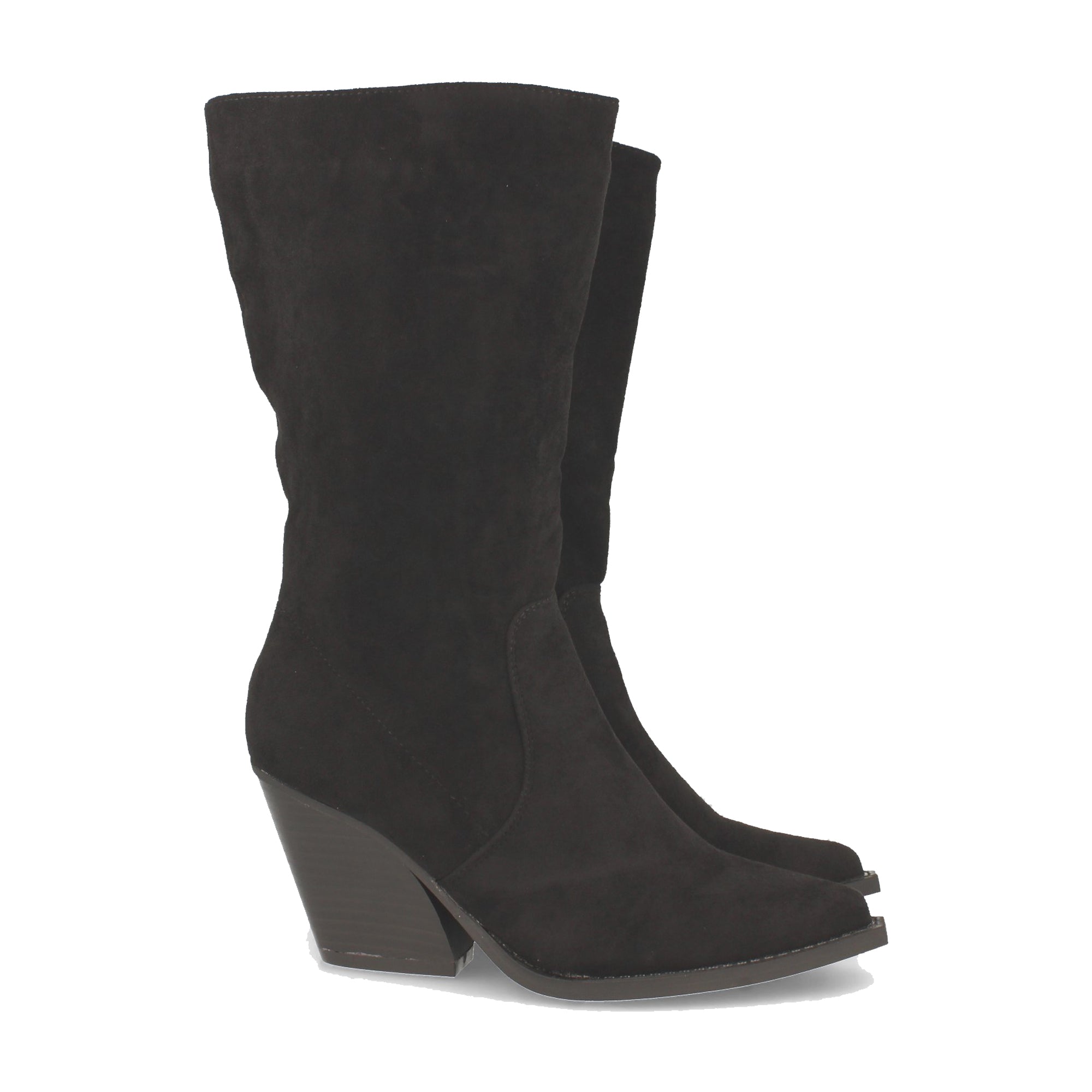 Bota de Tacón Cubano para Mujer Cómoda con Punta Fina y Cremallera