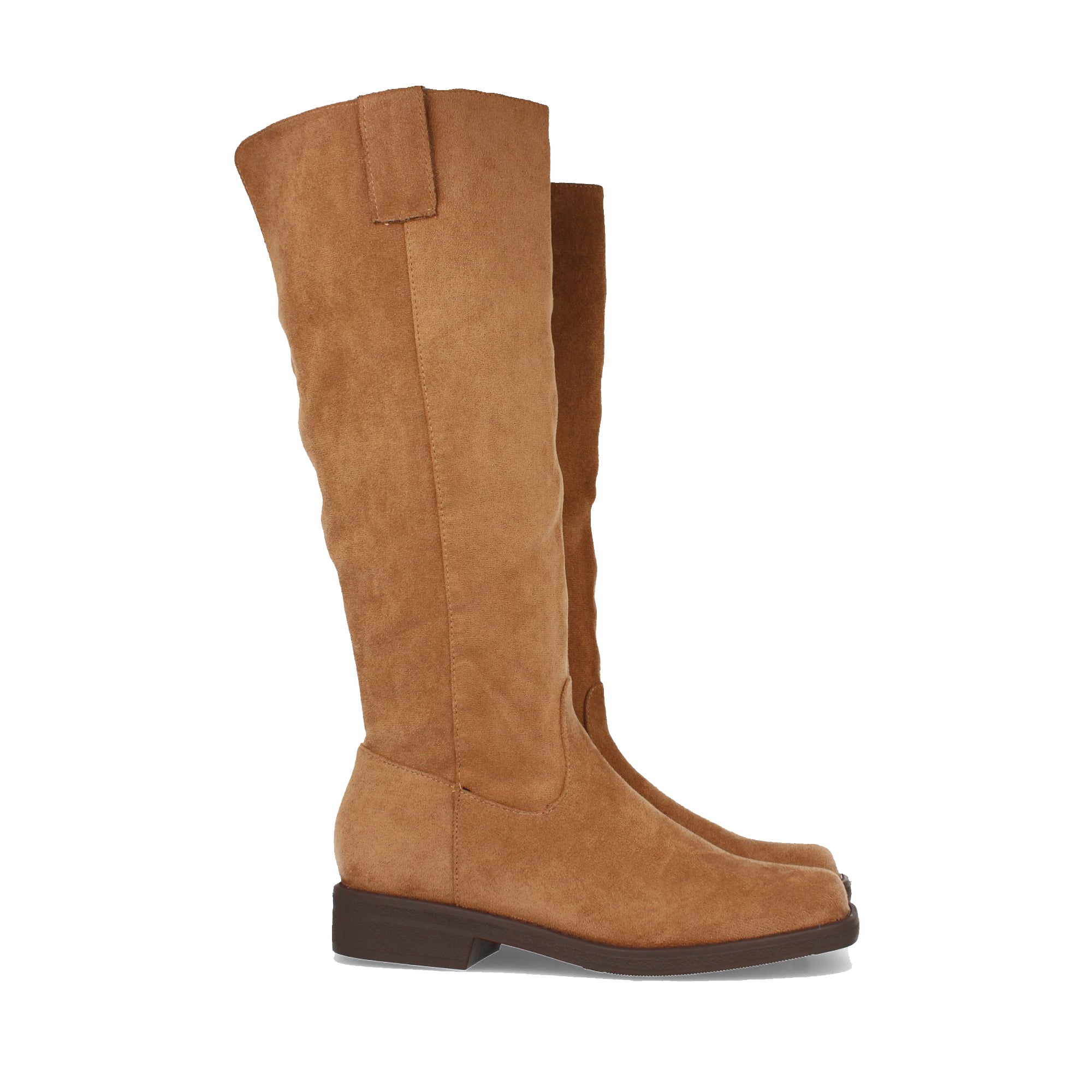 Bota Plana para Mujer Cómoda Estilo Casual con Estampado Liso y Cremallera
