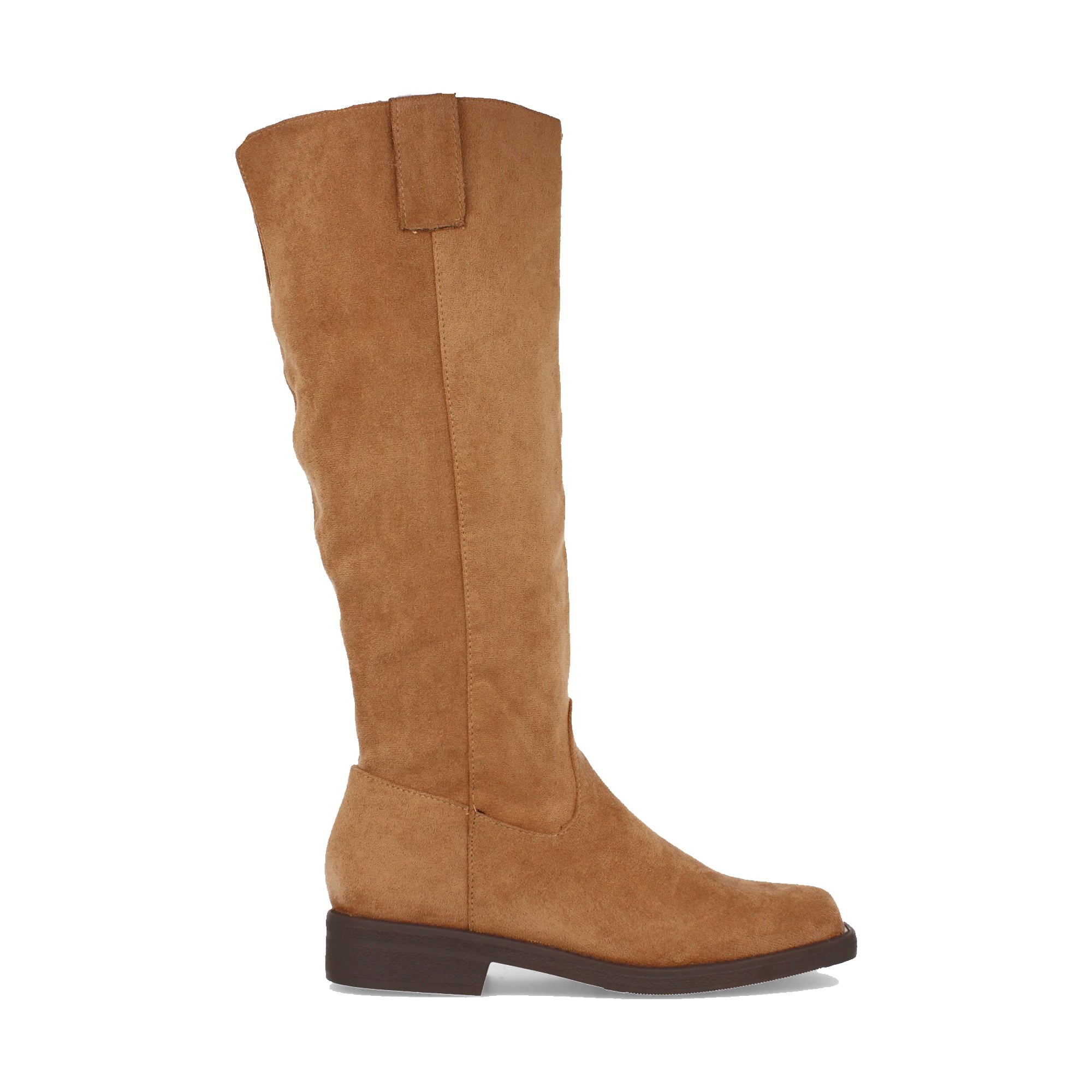 Bota Plana para Mujer Cómoda Estilo Casual con Estampado Liso y Cremallera